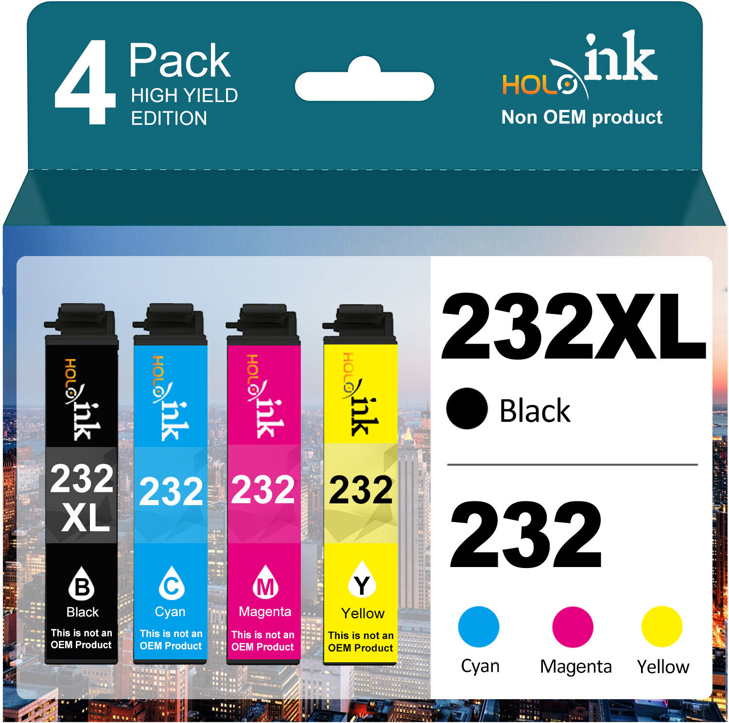 232XL Black Ink Cartridges Replacement for Epson 232 XP4200 XP4205 WF2930 WF2950