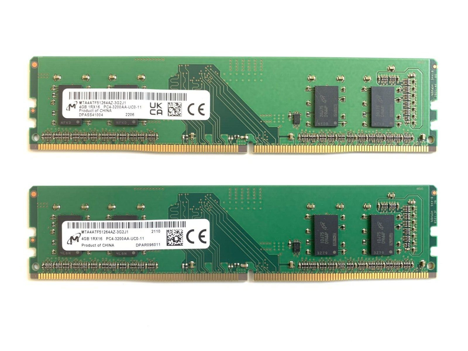 Micron Udimm Memory Ram 8GB( 4GB x 2) PC4 DDR4 3200AA for Desktop (OEM)