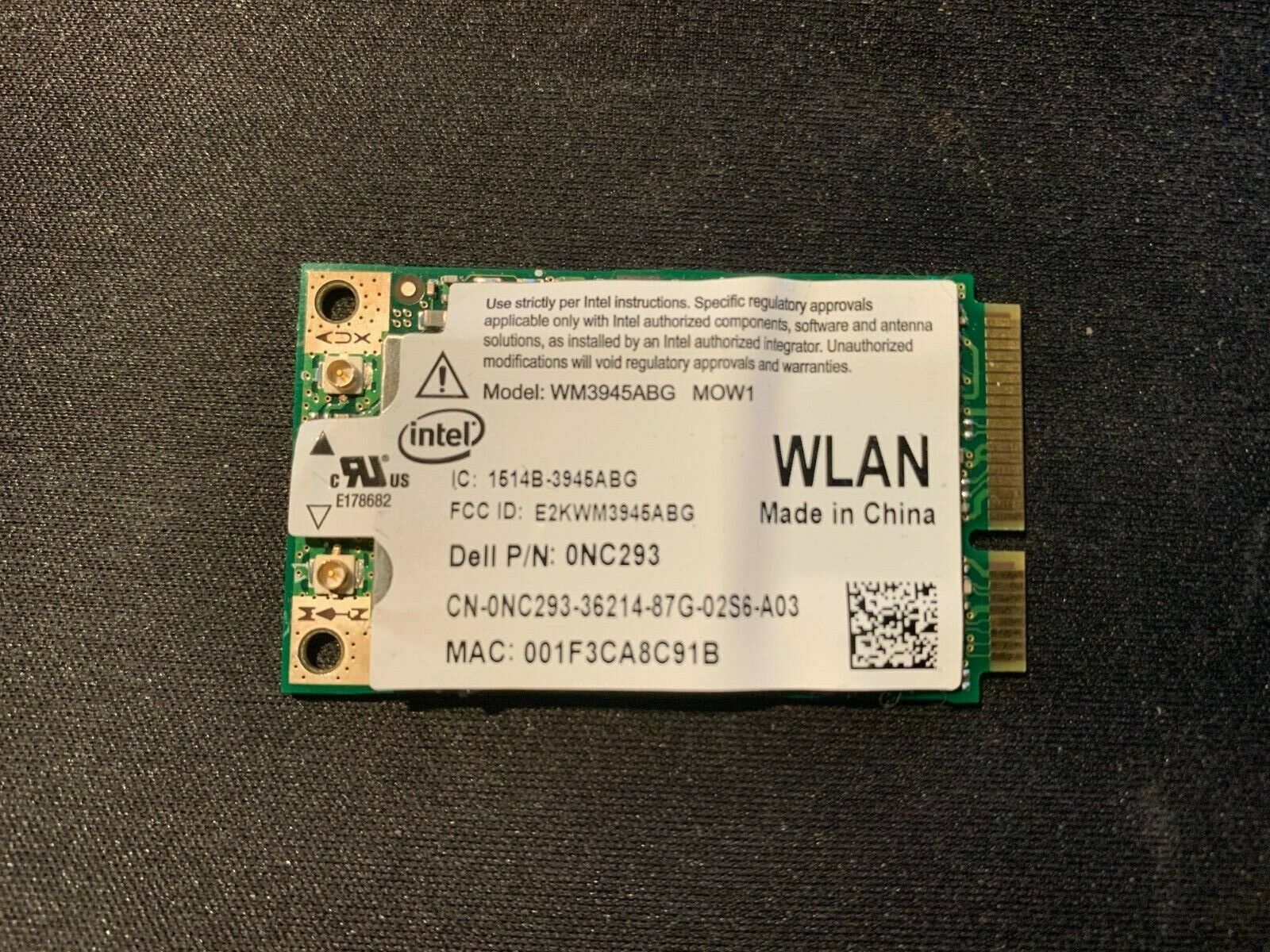 Intel WM3945ABG Mini PCIe WiFi Wireless Card 0NC293 NC293