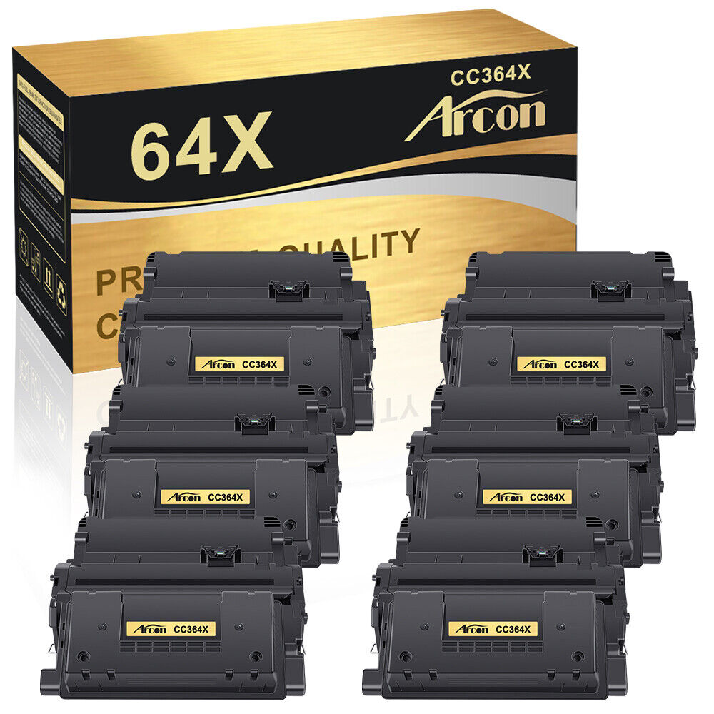 Arcon 6PK Black Toner Cartridge for HP CC364X 64X LaserJet P4515n P4515tn P4515x