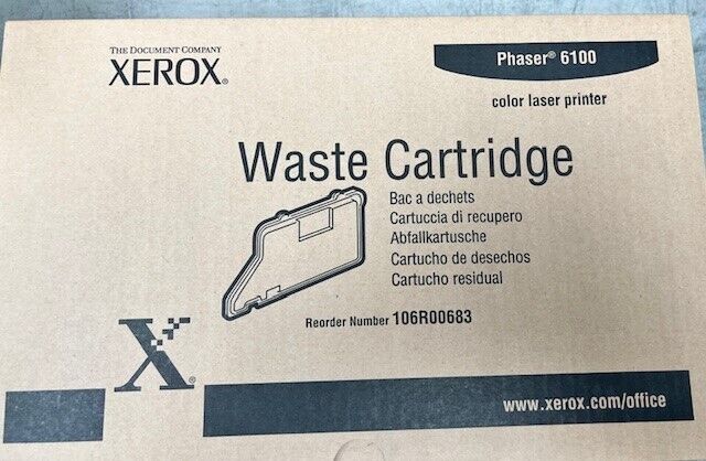 GENUINE FACTORY SEALED Xerox Phaser 6100 Waste Cartridges 2PK LOT - 106R00683