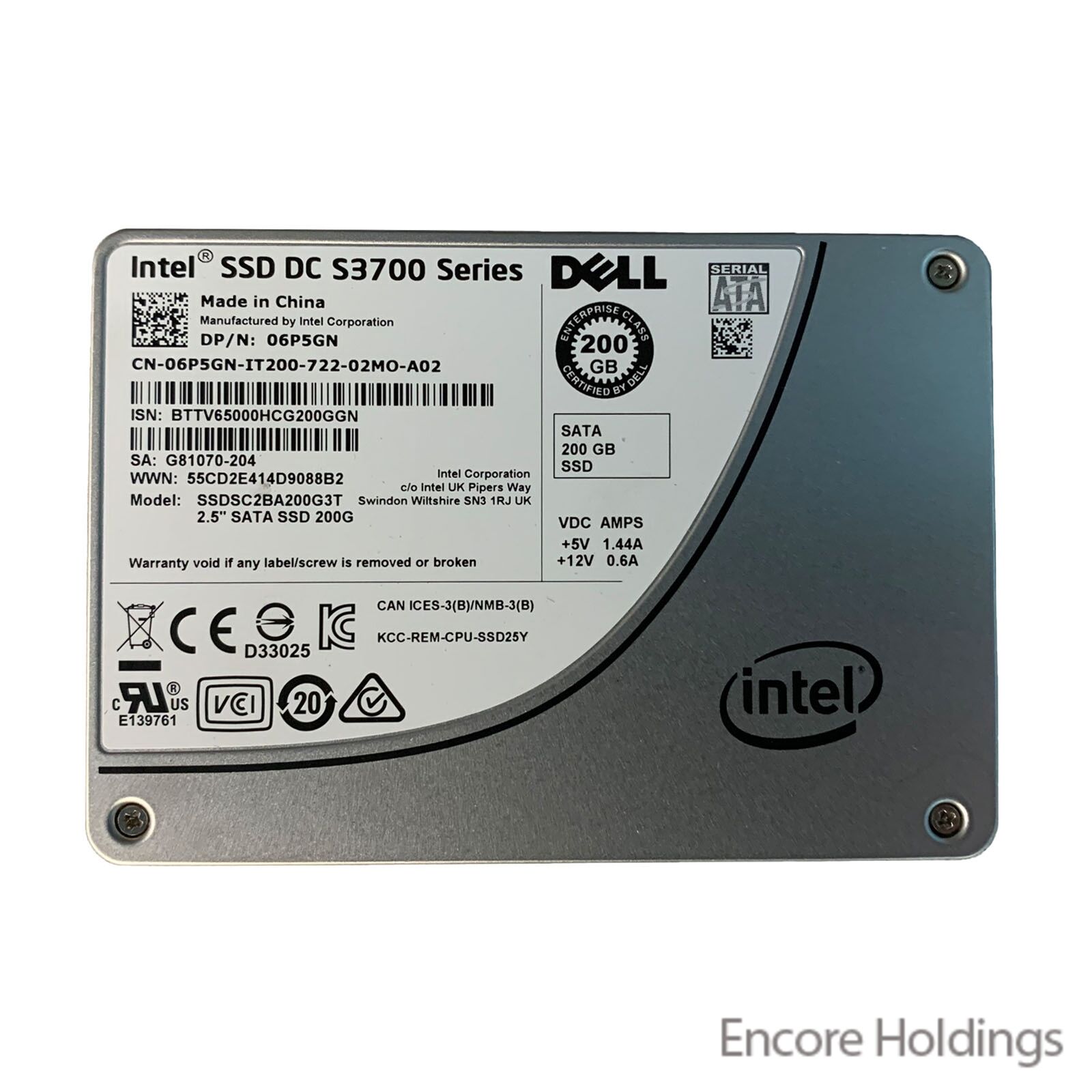 Dell 200 GB 2.5 Inches Internal Solid State Drive - 6 Gbps - SATA - Multi 6P5GN