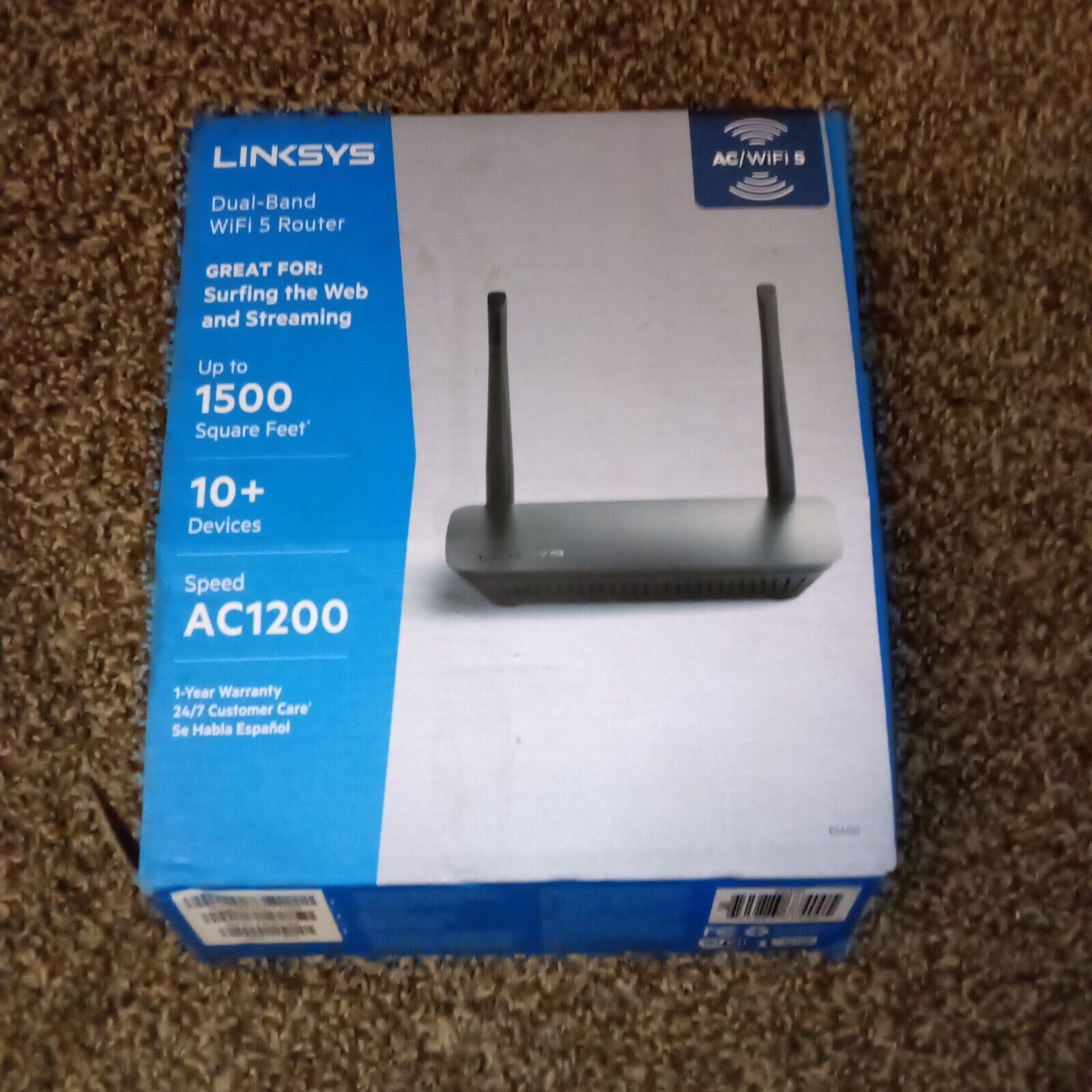 Linksys AC1200 Dual Band Wi-Fi 5 Router 1.2 Gbps 10+ Devices