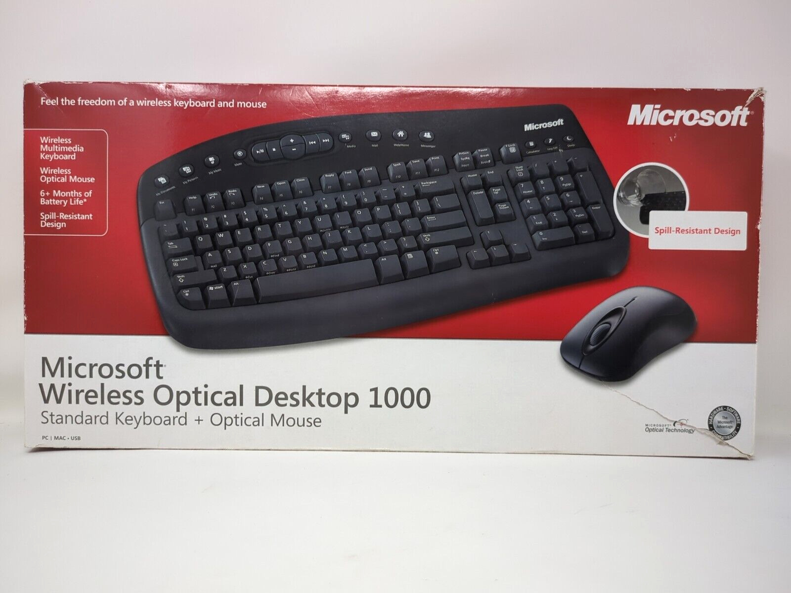 Microsoft Wireless Optical Desktop 1000 Keyboard & Mouse BV3-00003