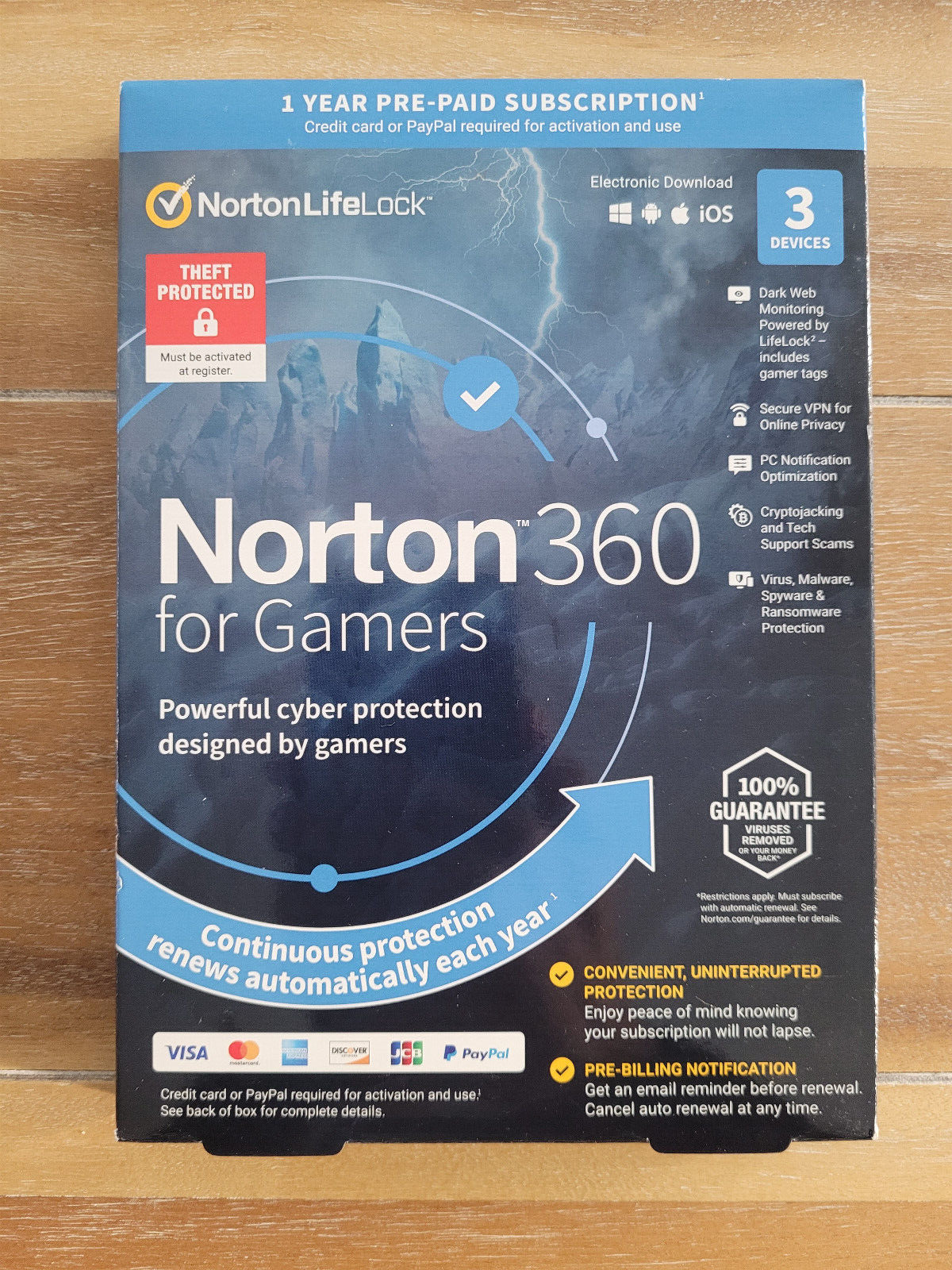 NORTON 360 FOR GAMER INTERNET SECURITY 2024 (3 DEVICE/1 YEAR) *NEW in RETAIL BOX