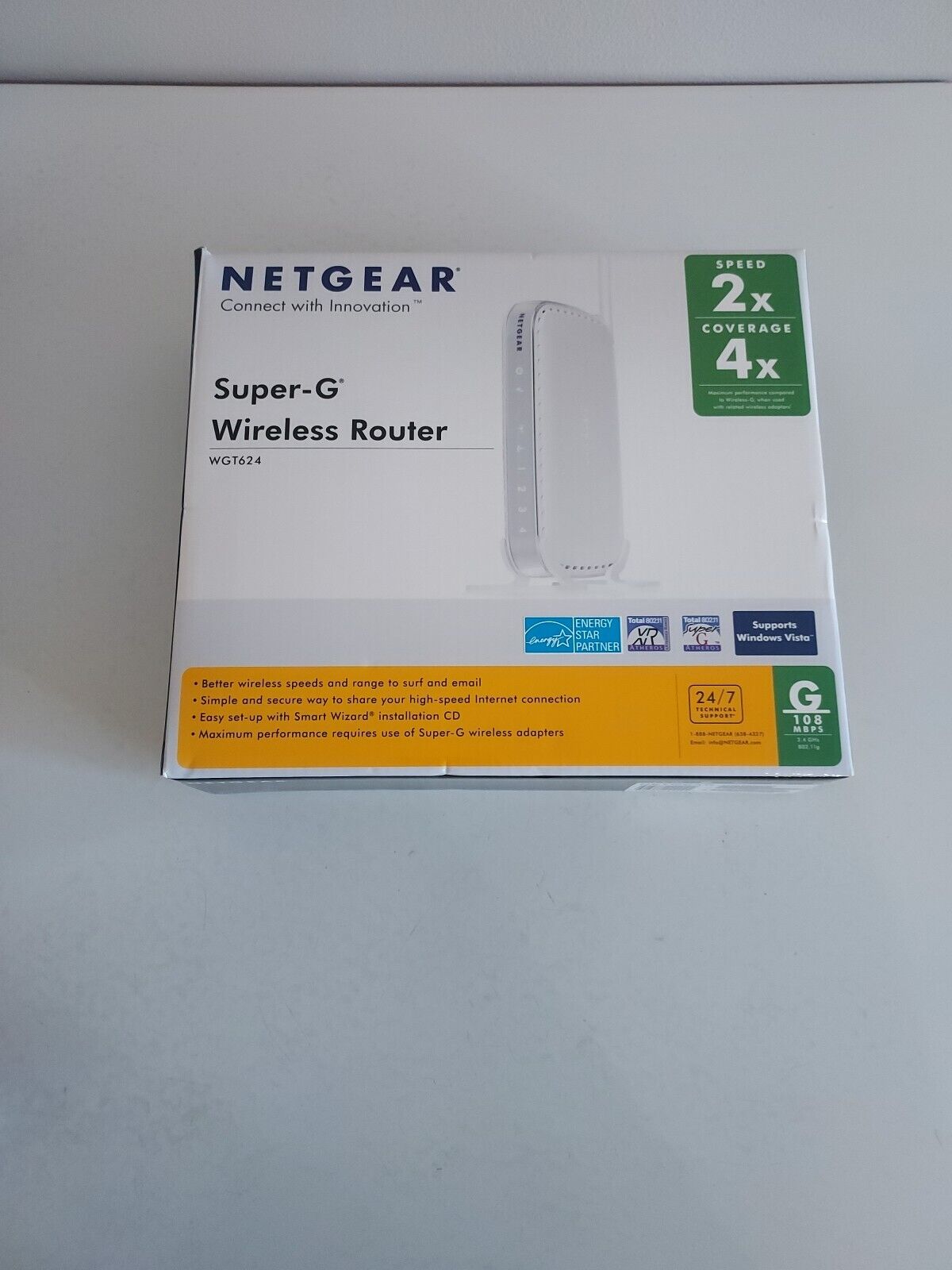NETGEAR SUPER-G WIRELSS ROUTER WGT624 EXCELLENT CONDITION
