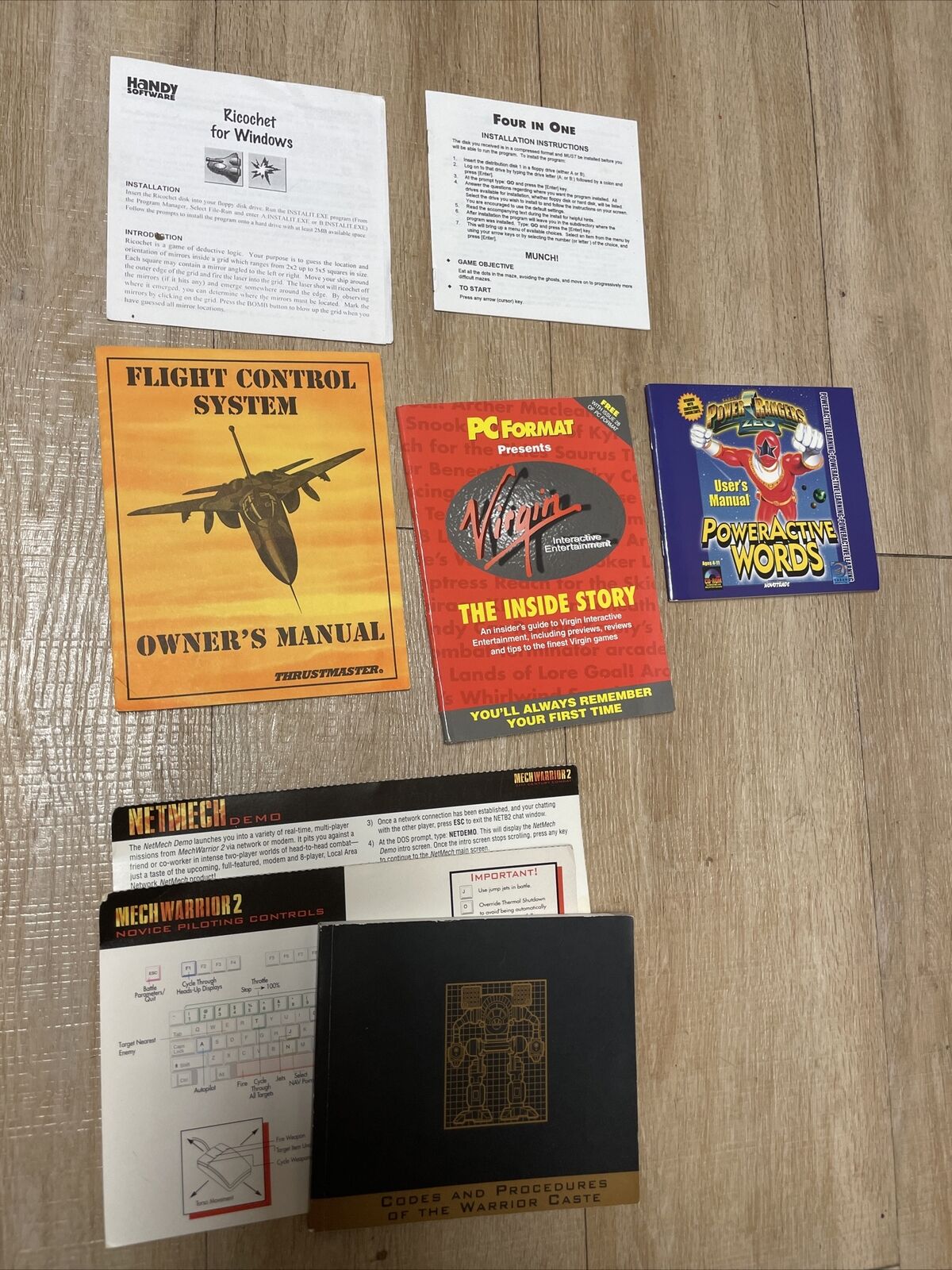 Vintage Windows Software Gaming Manuals Lot Net Mech Warrior 2 Etc