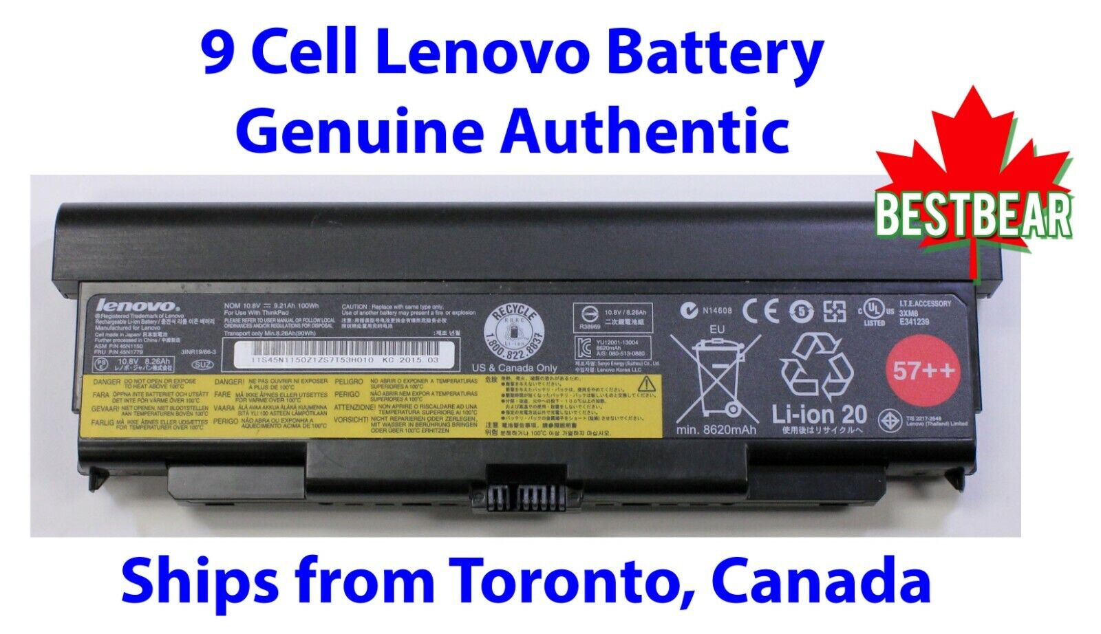 Genuine 9Cell 57++ 100Wh Battery Lenovo ThinkPad W540 W541 T540p T440p L440 L540