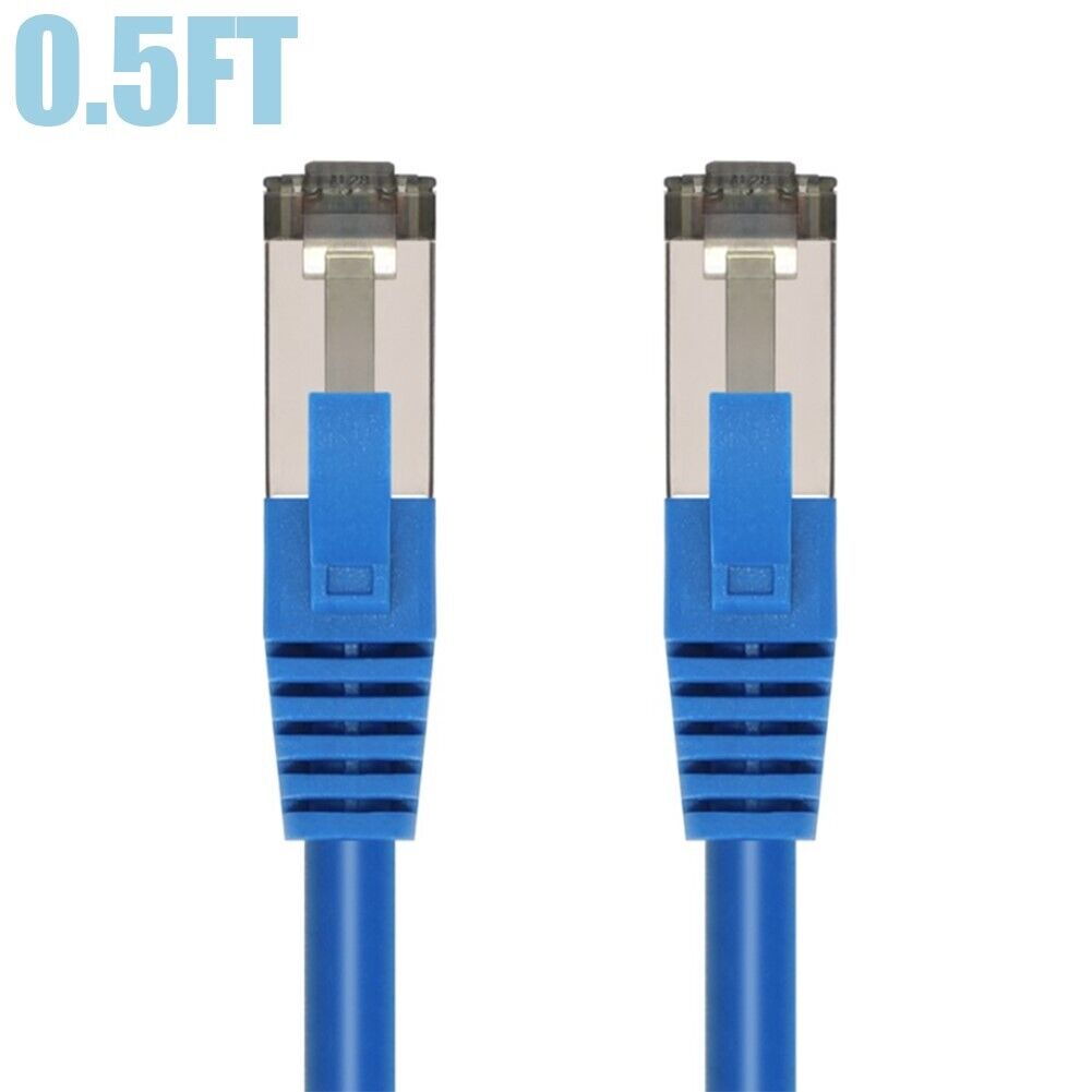 0.5FT 1FT 2FT 10FT 30FT CAT8 RJ45 Network LAN Ethernet S/FTP Cable 28AWG Blue