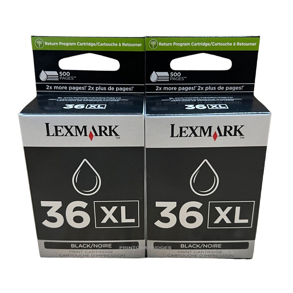 2psc Lexmark 36XL Genuine Ink Cartridges In Retail Box