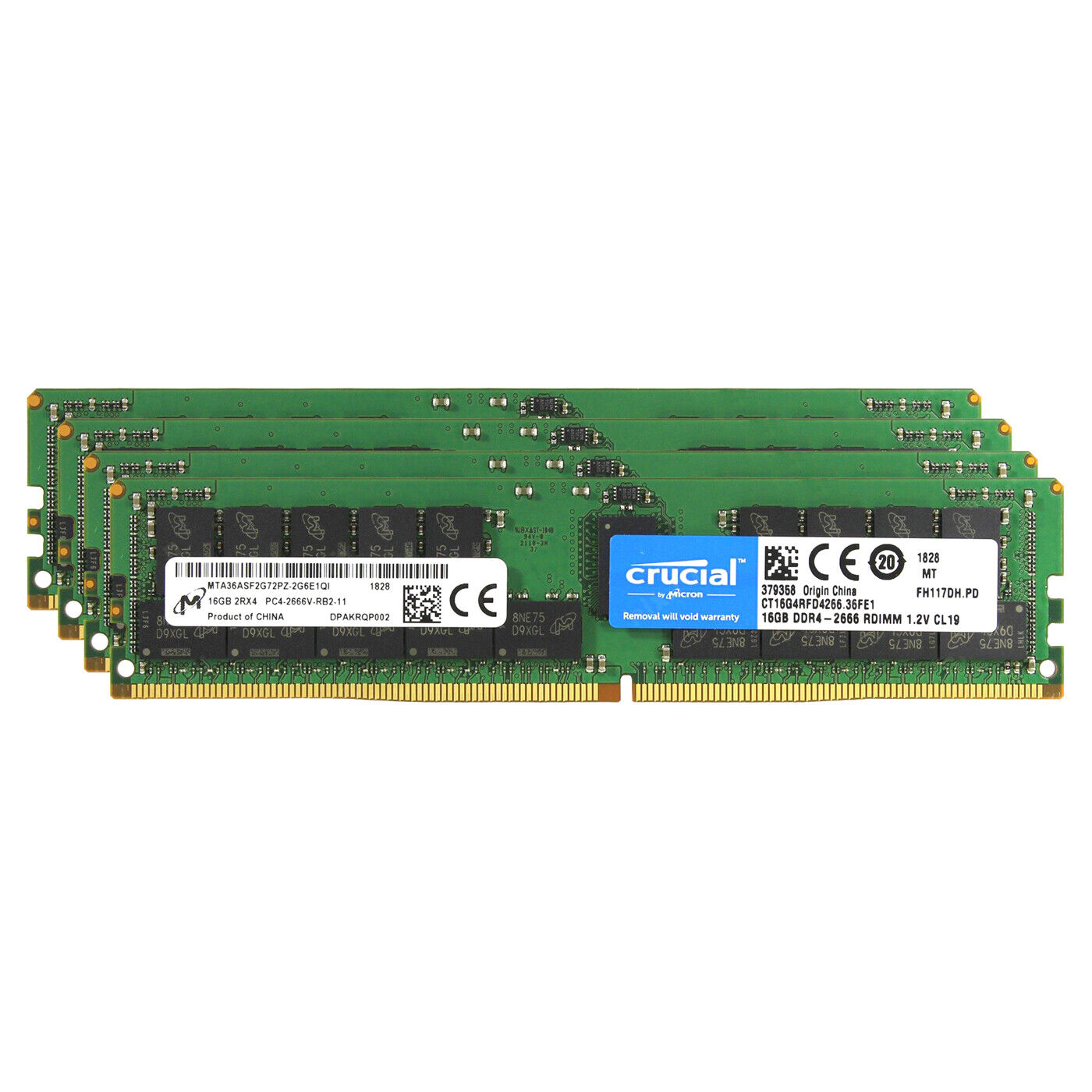 Crucial 64GB (4x 16GB) 2666MHz DDR4 ECC REG DIMM 1.2V Server RAM CT16G4RFD4266