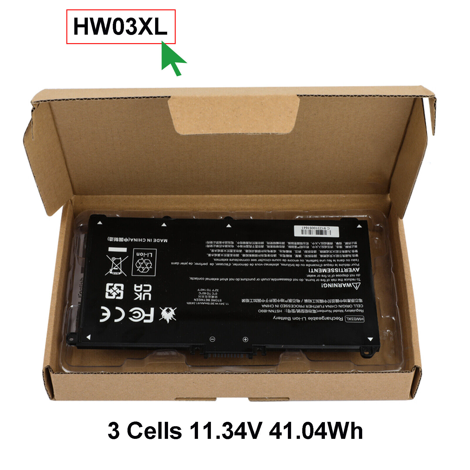 41.04Wh HW03XL HSTNN-IB9O Battery Genuine For HP Pavilion 15-EG 15-EH 15-EG0XXX