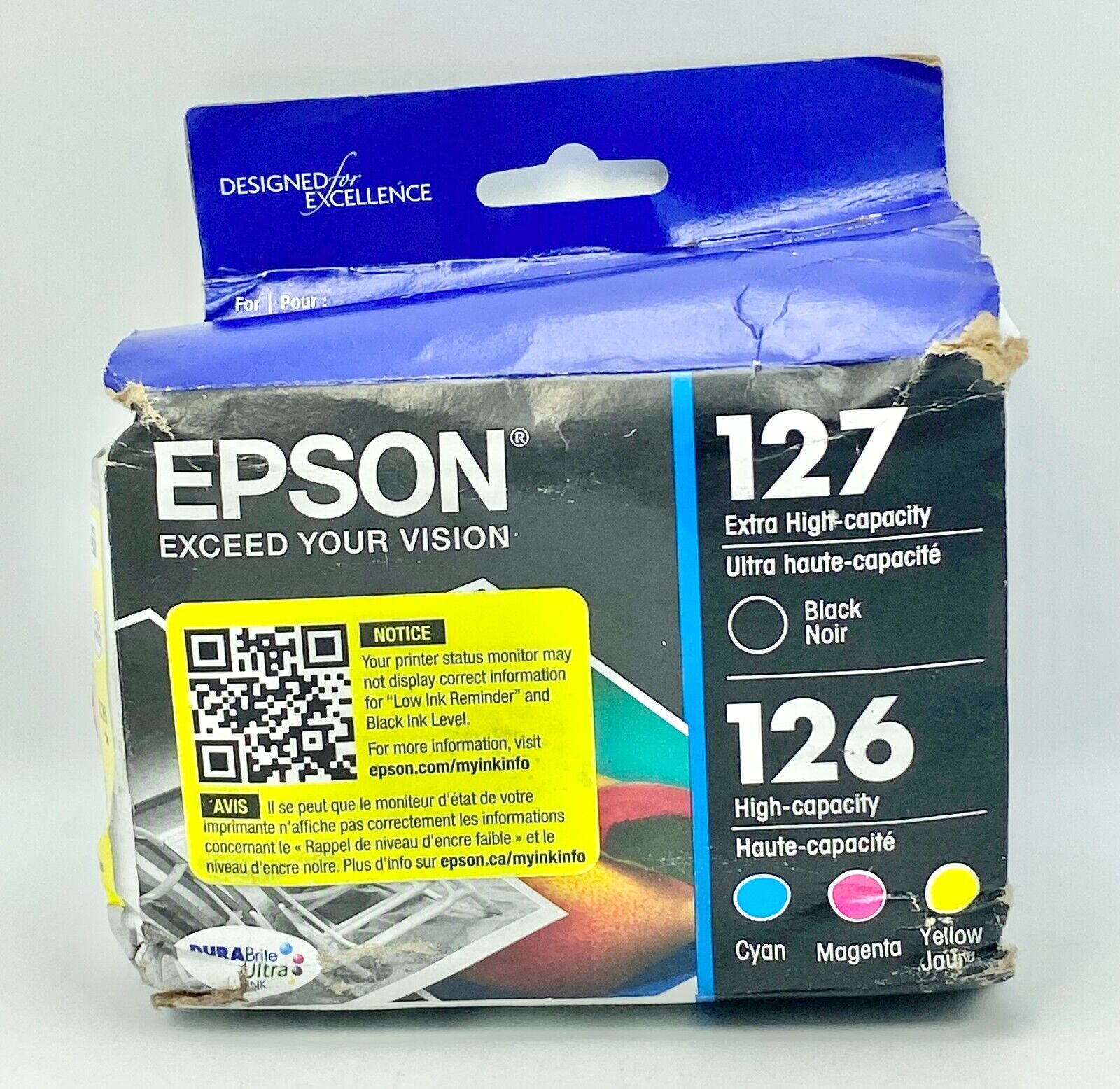 Epson 127/126 (T127120BCS) Ink Cartridge, 4 Pack - Exp.09/2026 - SHELF WEAR