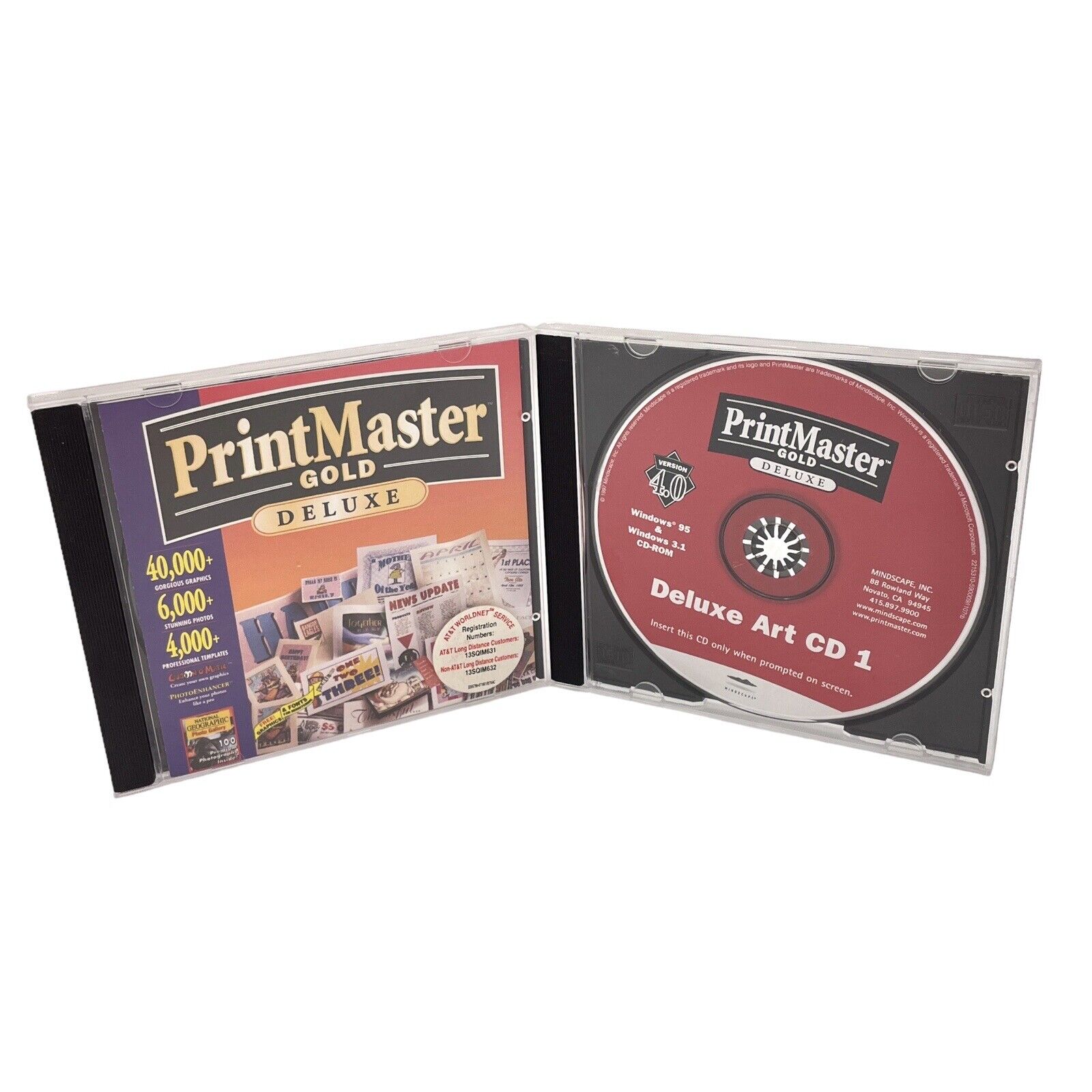 Vtg 1997 PrintMaster Gold Deluxe Version 4.0 Program & Art CD-ROM WINDOWS 3.1 95