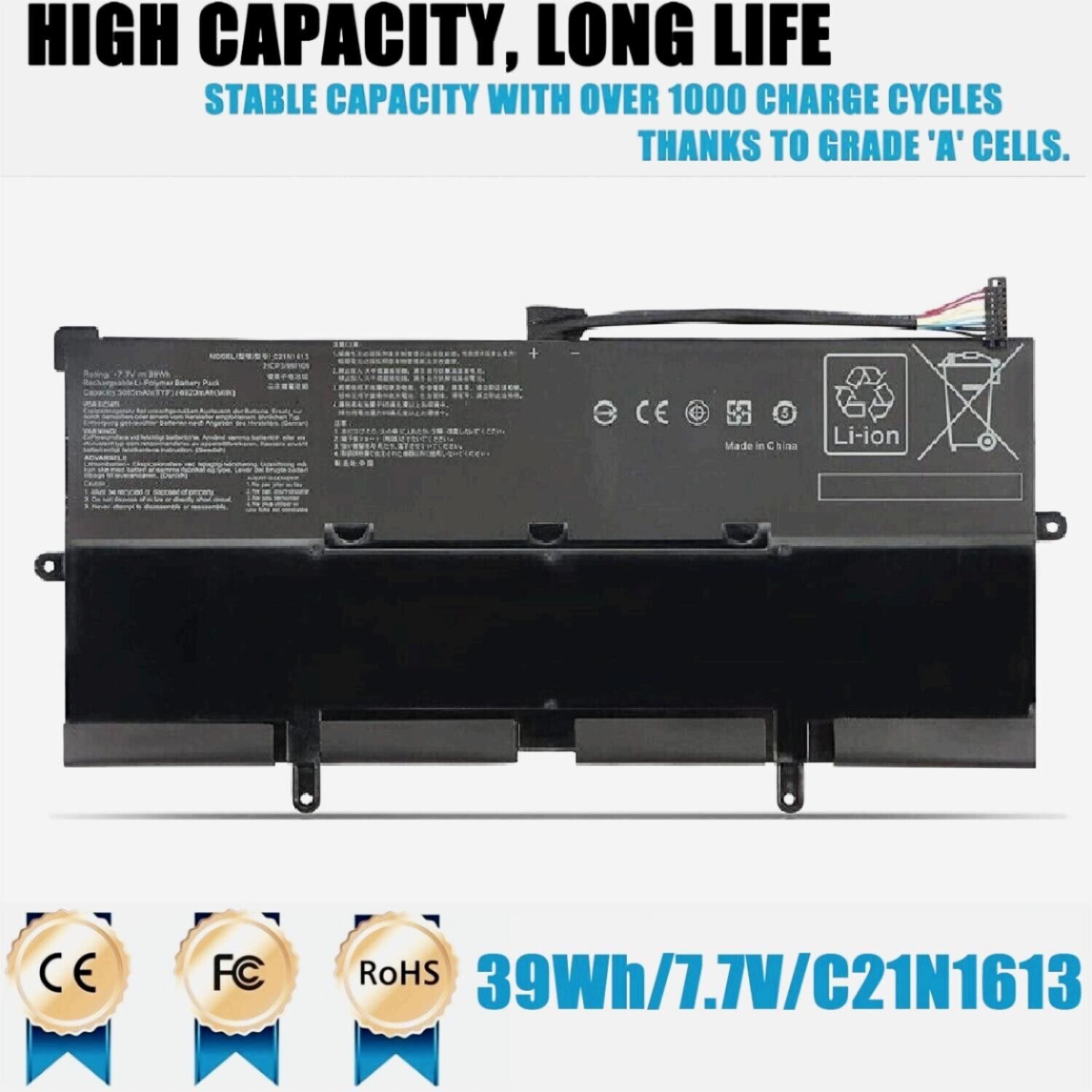 ✅ C21N1613 Battery for Asus Chromebook Flip C302CA C302SA C21PQC5 Series 39Wh