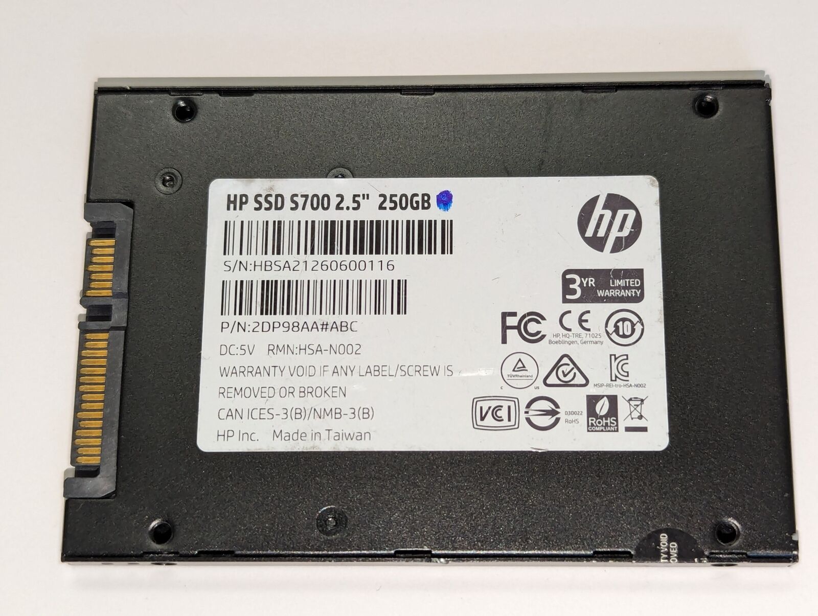 HP Hewlett-Packard SSD S700 250GB 2.5\