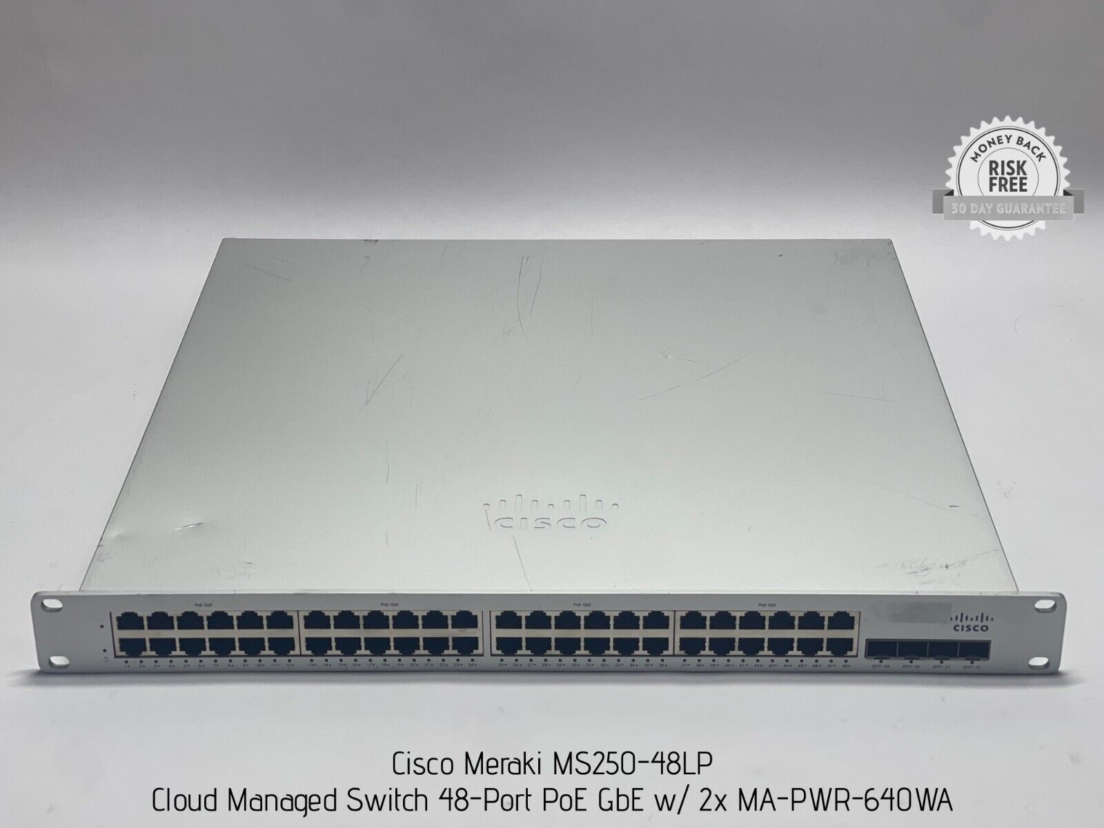 Cisco Meraki MS250-48LP Cloud Managed Switch 48-Port PoE GbE w/ 2x MA-PWR-640WA
