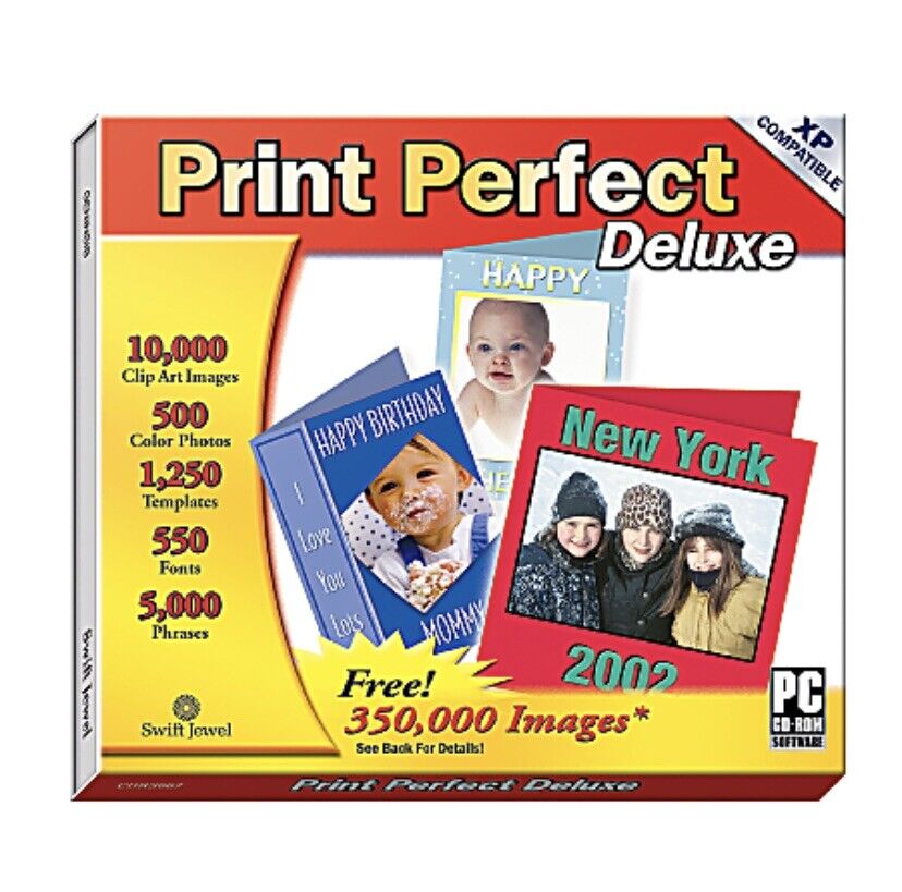 Cosmi Print Perfect Deluxe DVD Rom For Windows XP & More Swift Jewel Brand New