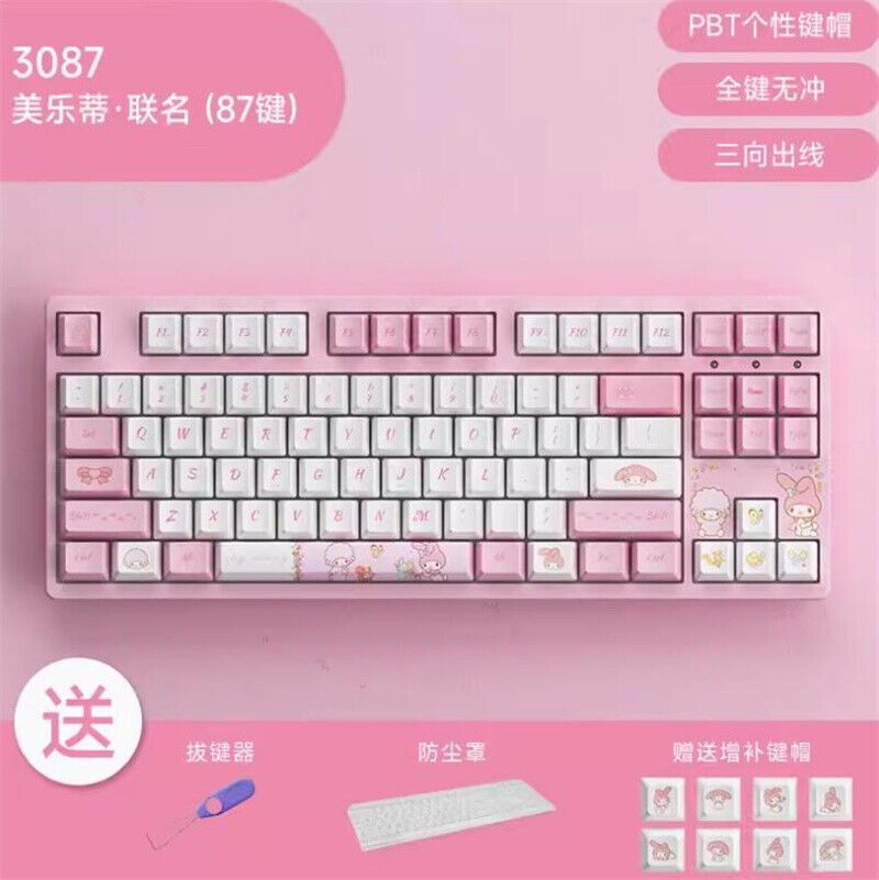 Official Akko My Melody Game Wired Keyboards 3087 3108 PBT Mechanical Keyboard