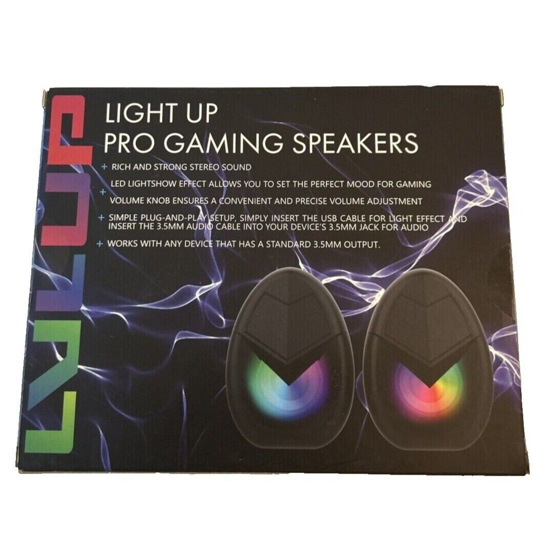 LVLUP Light Up Pro Gaming Speakers Model LU142-NOC NEW IN BOX