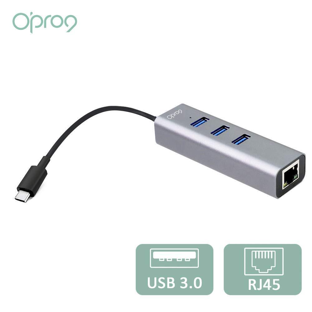 Opro9 4-in-1 USB C to Ethernet Hub, USB OTG Network Adapter, 3xUSB 3.0, Thund...
