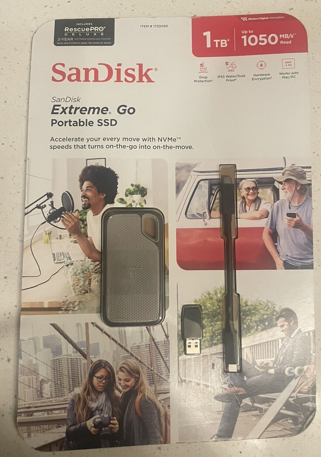 SanDisk 1TB Extreme Go SSD Portable Solid State Drive USB-C 1050MB/s 🌟