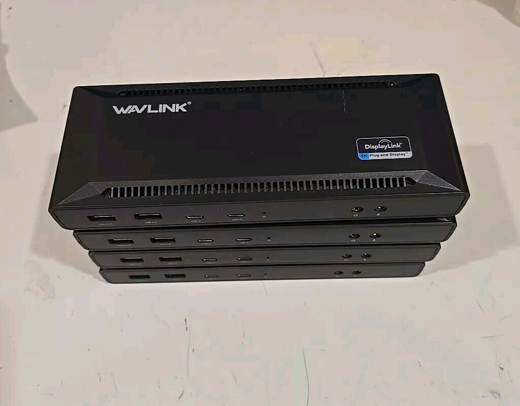 Set Of  4 WavLink WL-UG69PD2 DisplayLink Dual 4K Universal Dock USB-C /No AC 
