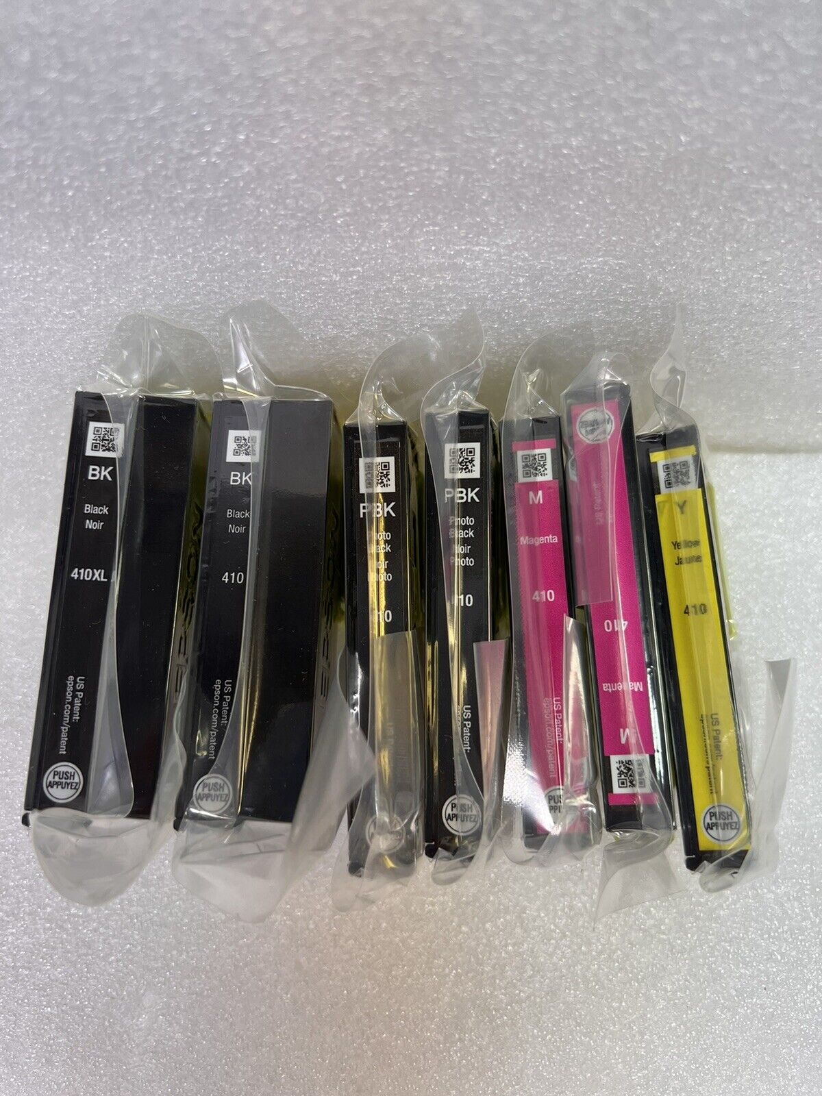 7pk OEM Epson 410XL Black & 410 Photo Black(2)/Magenta(2)/Yellow Ink Cartridges