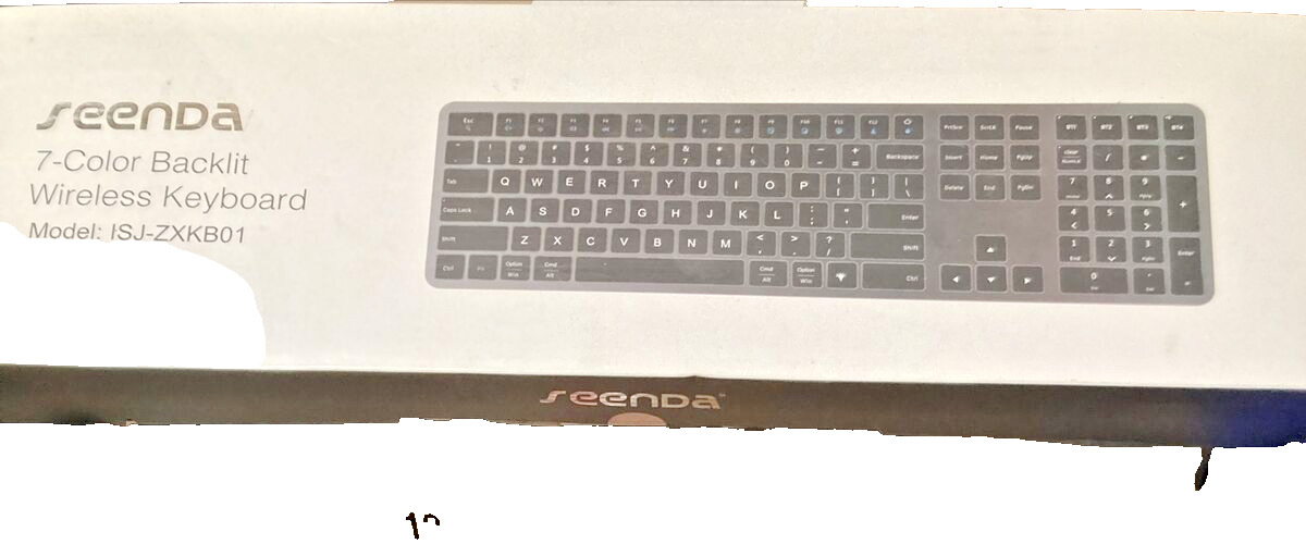 Seenda 7-Color Backlit Wireless Keyboard Model: ISJ-ZXKB01