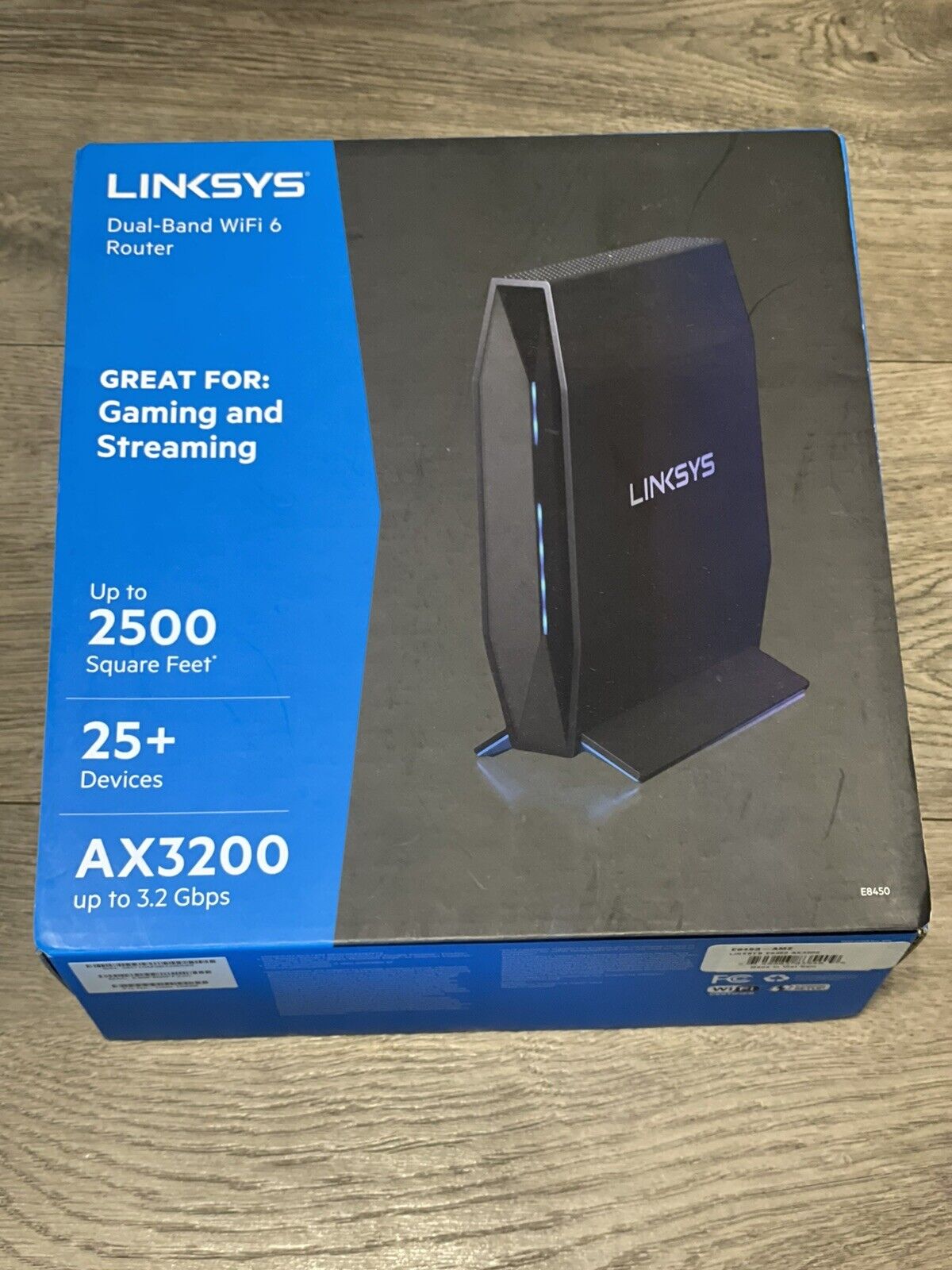 LINKSYS E8450,WIRELESS ROUTER, 4 PORT GIGE, WI-FI 6, DUAL BAND NEW OPEN BOX