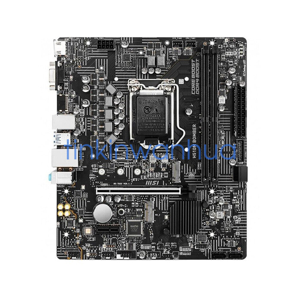 For MSI H510M BOMBER LGA1200 DDR4 VGA+HDMI PCI-E 4.0 1×M.2 Micro ATX Motherboard