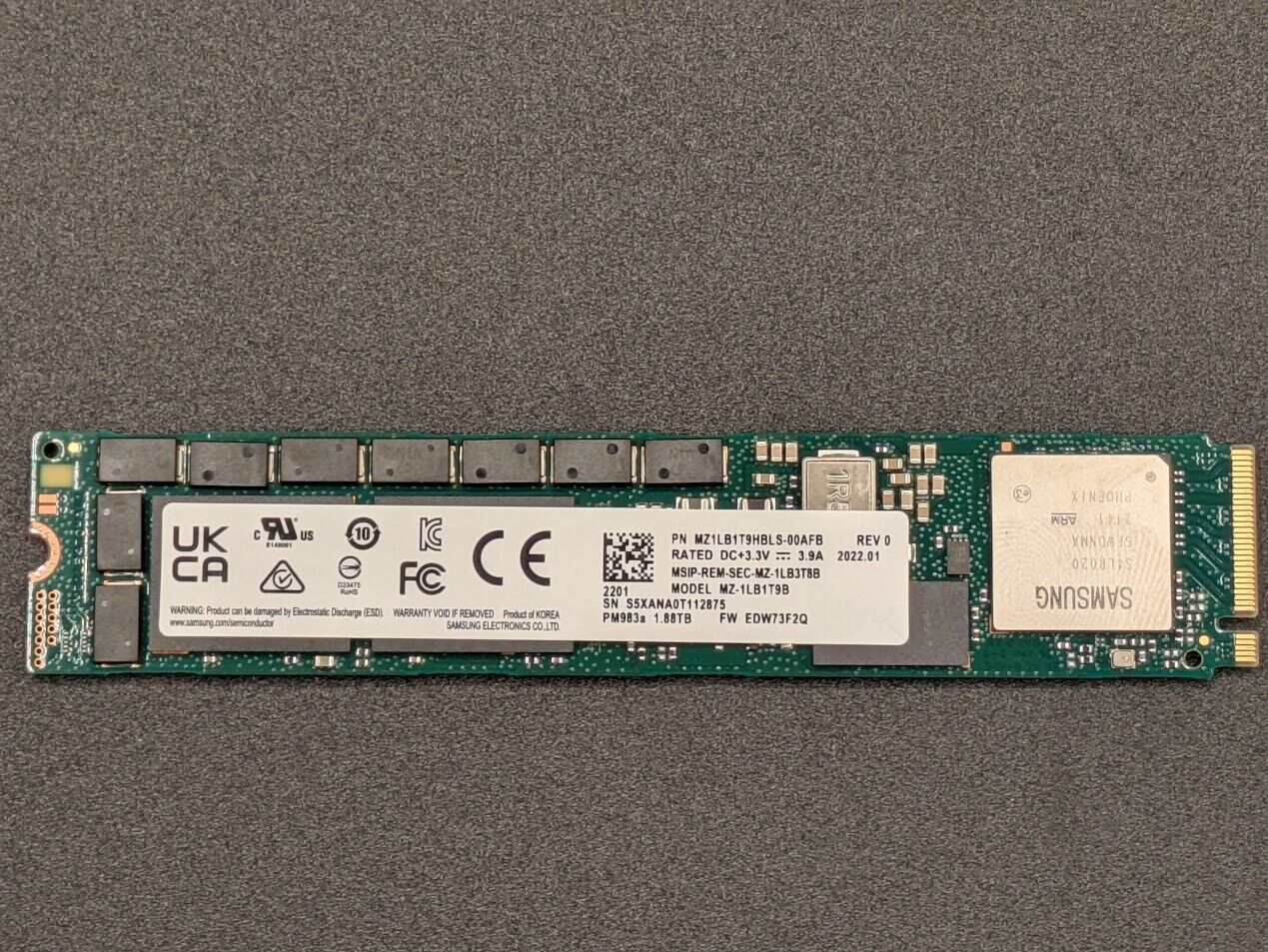 MZ-1LB1T9B Samsung PM983 1.92TB NVMe PCIe M.2 22110 1.88TB SSD New **0DAY,0 HOUR