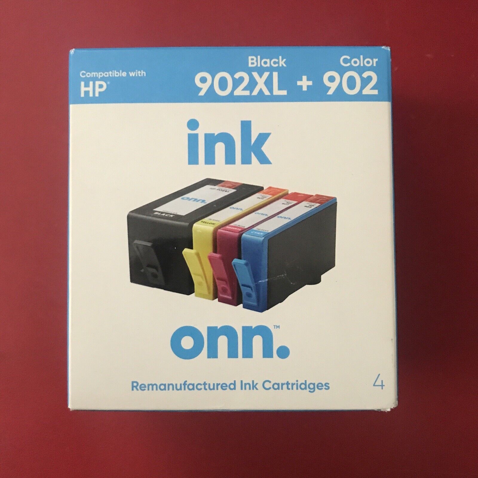 NEW - ONN Black 902XL + Color 902 Printer Ink Cartridge EXP: 02/2023