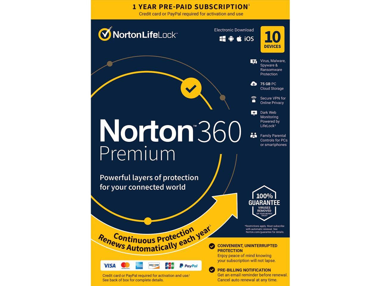 Original Sealed Norton 360 Premium 10 Devices PC/MAC/Mobile with Free Tracking