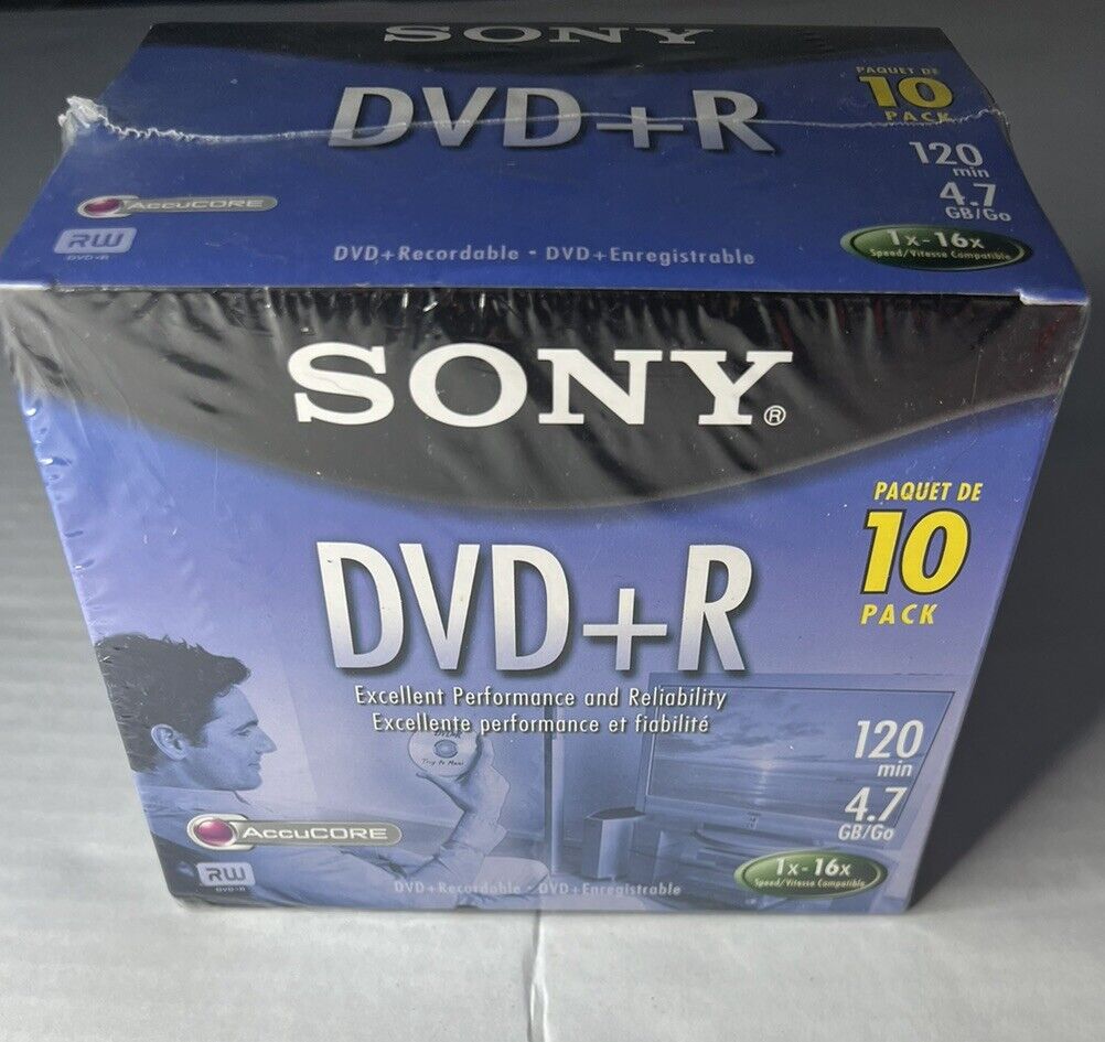 SONY DVD+R 10 PACK 120min 4.7 GB/Go