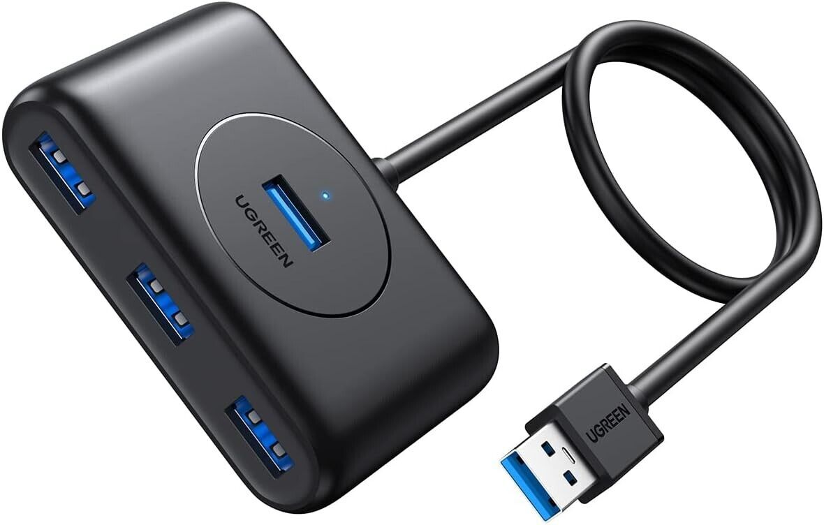 UGREEN USB Hub, 4-Port USB 3.0 Hub with 3ft Extension Cable, High-Speed