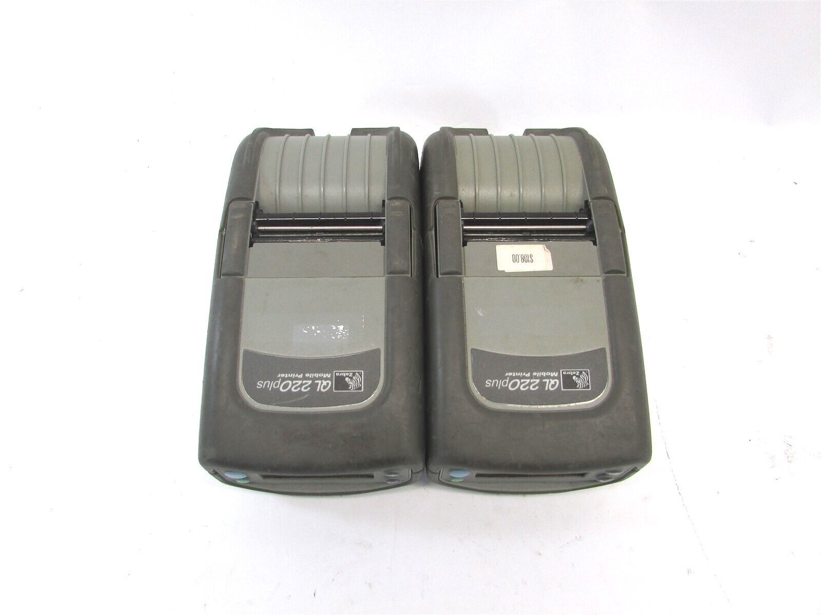 Lot 2x Zebra QL220 Plus Mobile Direct Thermal Label Printer w/Battery C4
