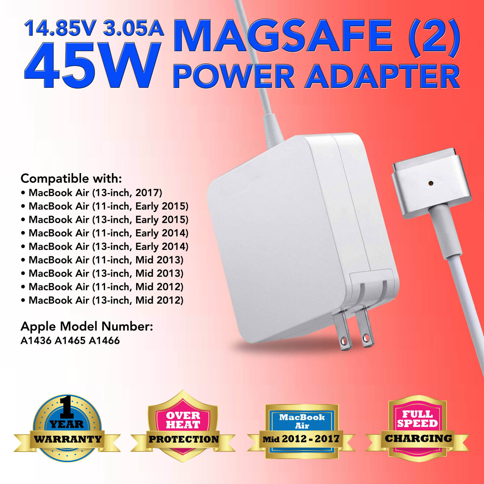 Charger Power Adapter Cord 45W for Apple 11