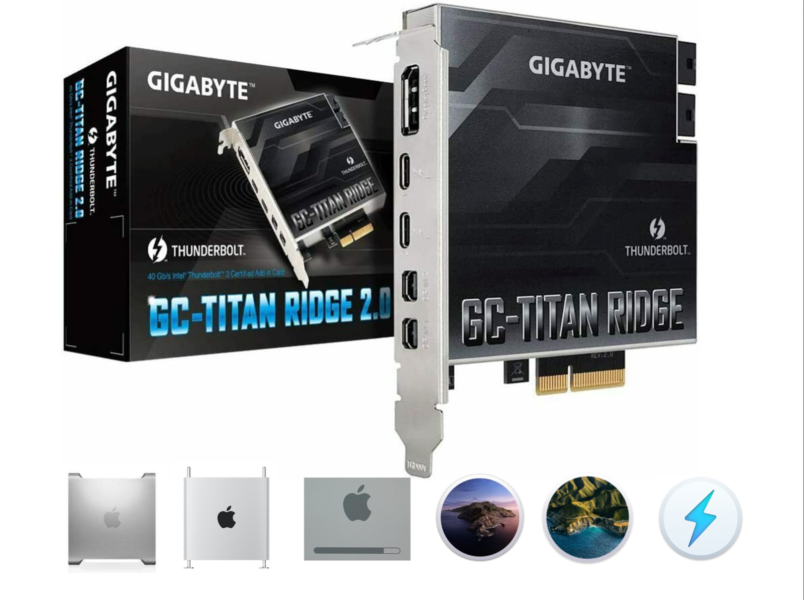Mac Pro 4,1 5,1 Flashed Gigabyte Titan Ridge 2.0 Thunderbolt 3 Card No Box