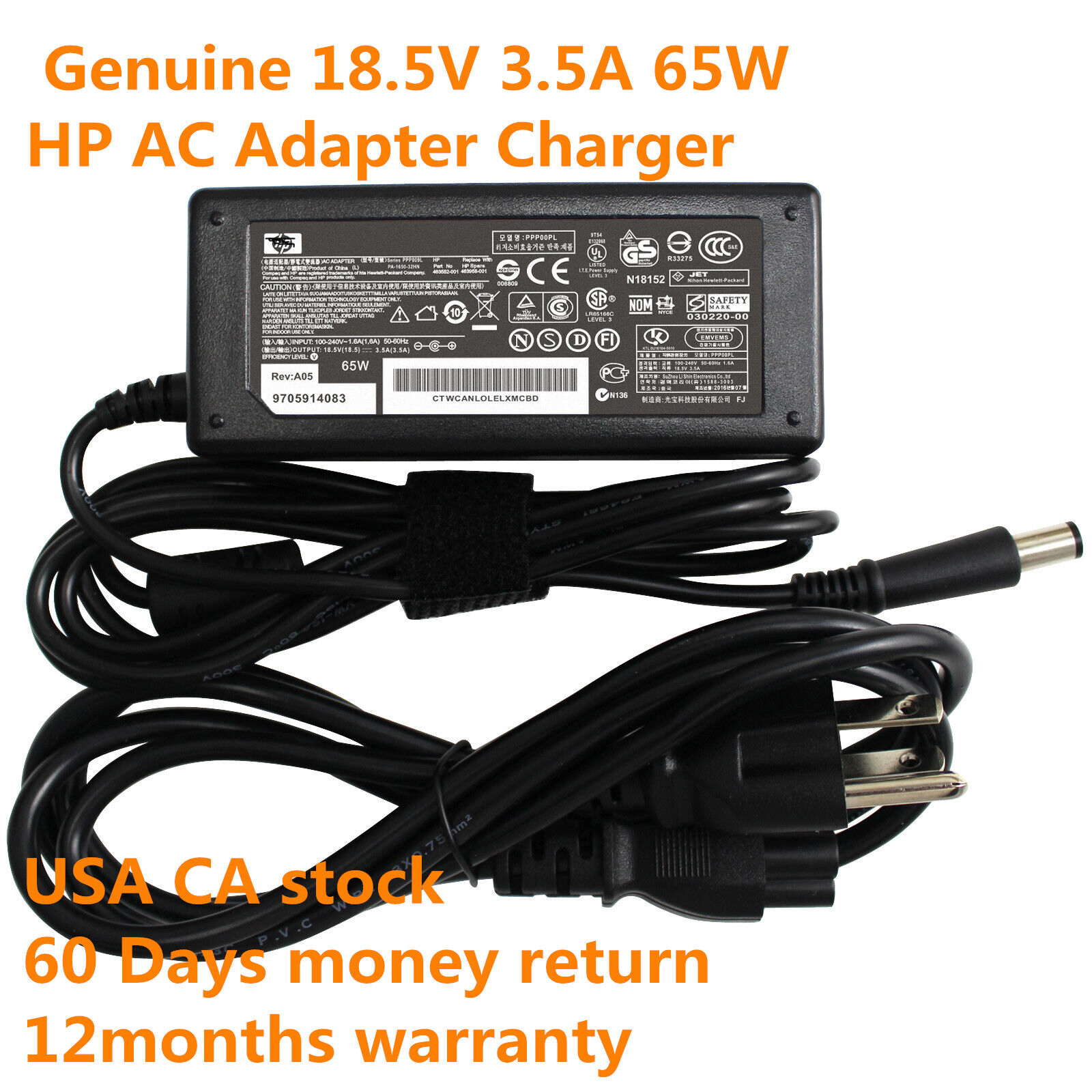 NEW Genuine 65W forH P AC Adapter Charger Pavilion G4 G6 G7 G32 G42 G56 G60 G7
