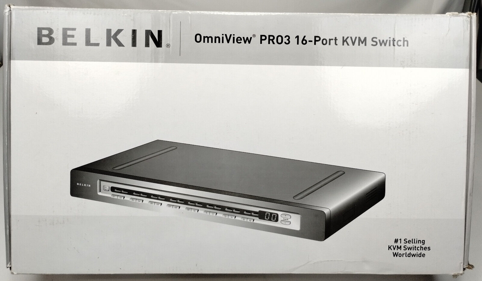 Belkin F1DA116Z OmniView PRO3 16-Port USB & PS/2 KVM Switch, 2 Cables New