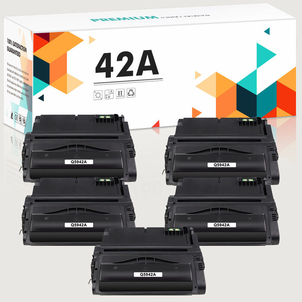 5PK Q5942A Toner Cartridge For HP 42A LaserJet 4300tn 4300dtn 4300dtns 4300dtnsl