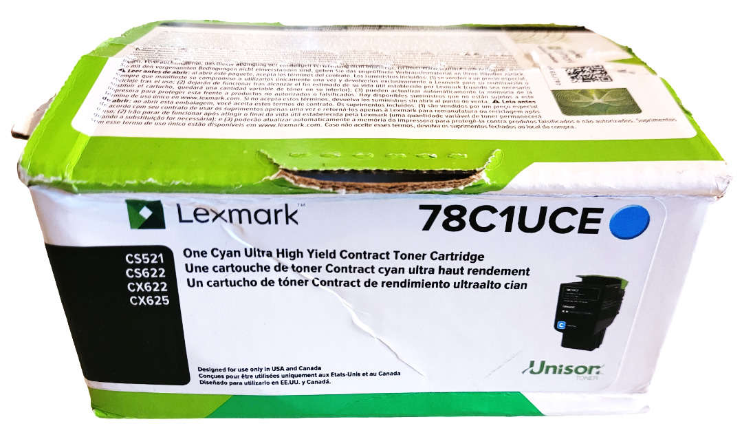 Lexmark 78C1UCE Cyan Ultra High Yield Contract Toner Cartridge New with Open Box