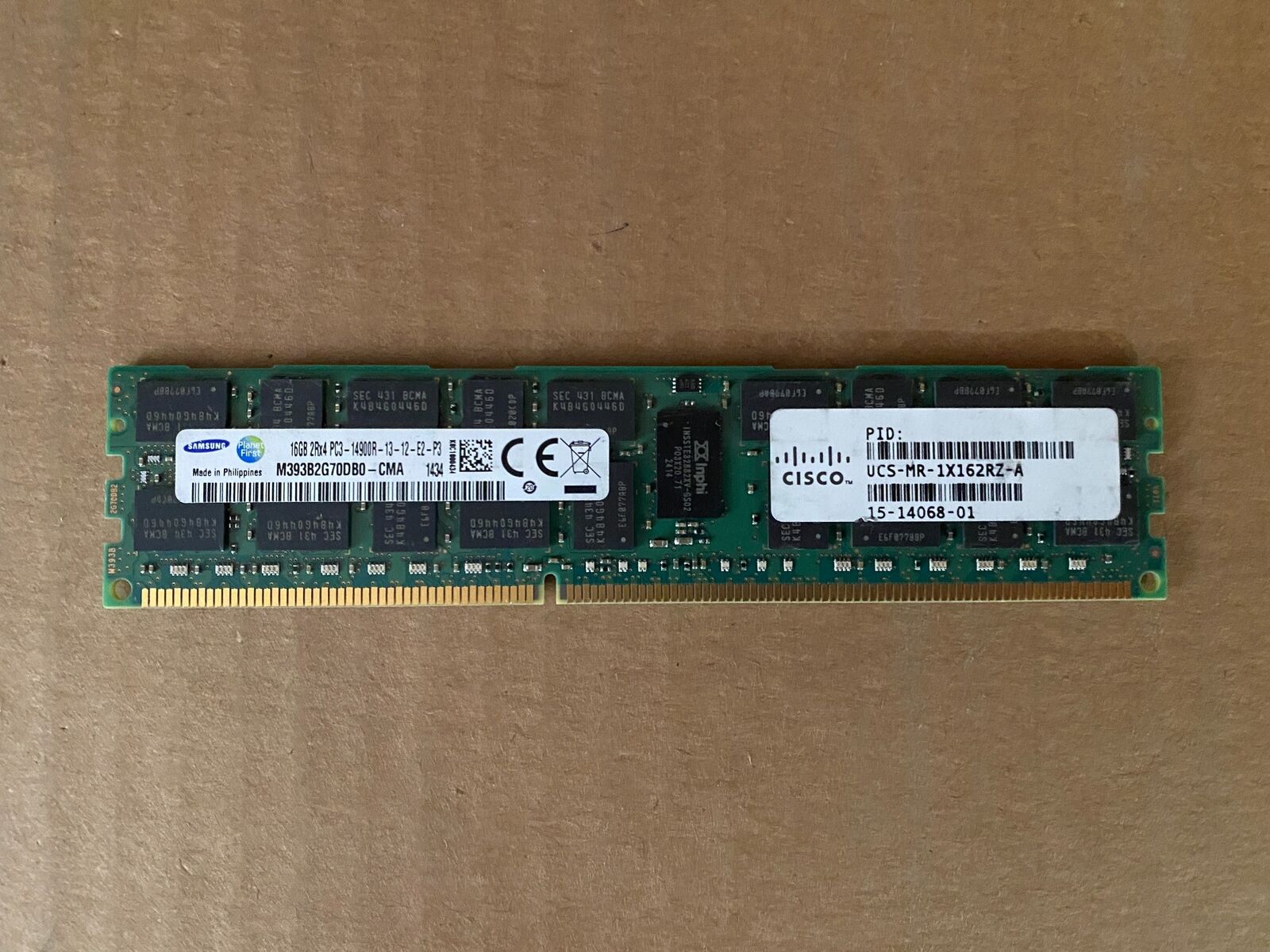 LOT OF 4 SAMSUNG 16GB 2RX4 PC3-14900R DDR3 SERVER RAM M393B2G70DB0-CMA D3-2