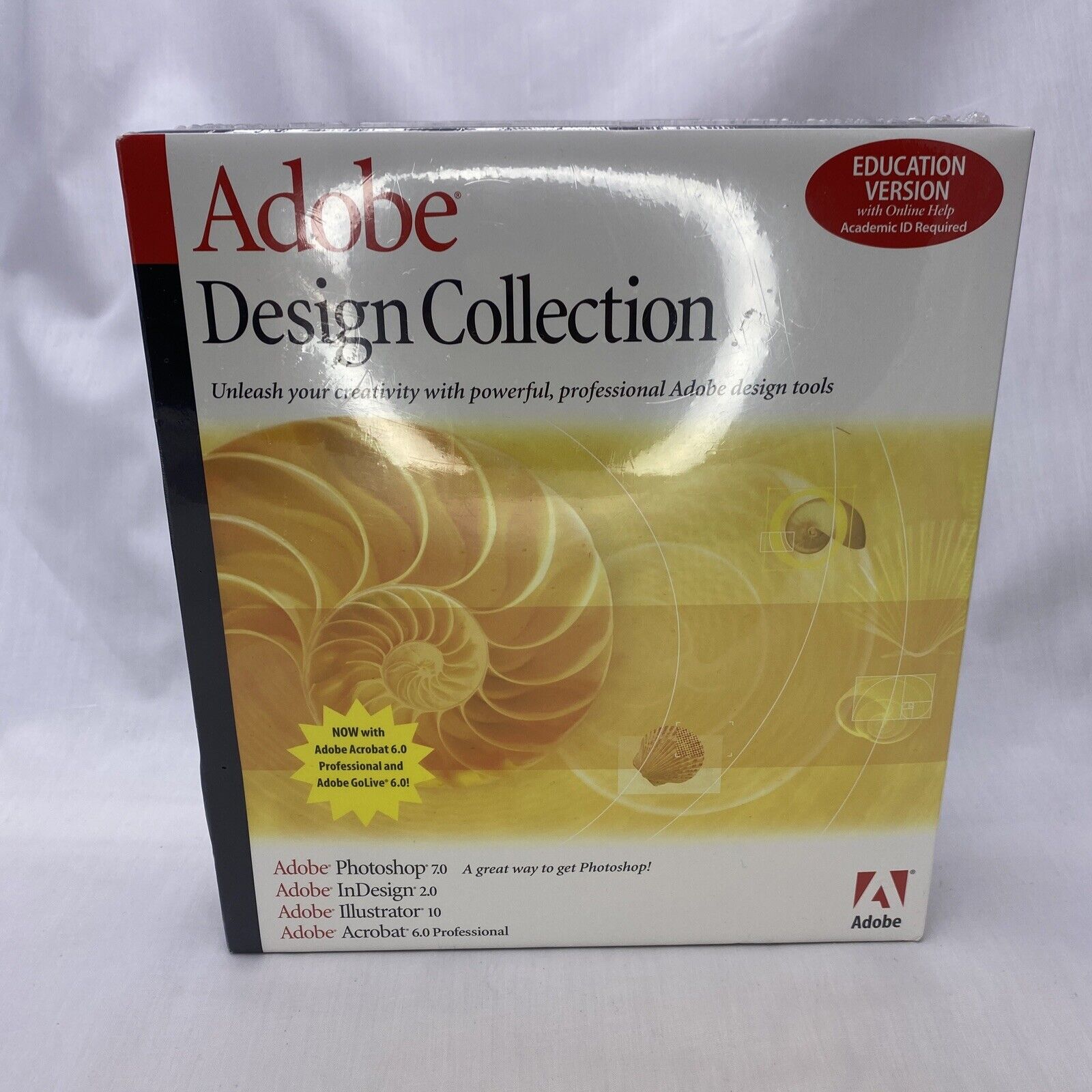 adobe design Education Version W Photoshop 7.0 Acrobat 6.0 Pro Sealed 