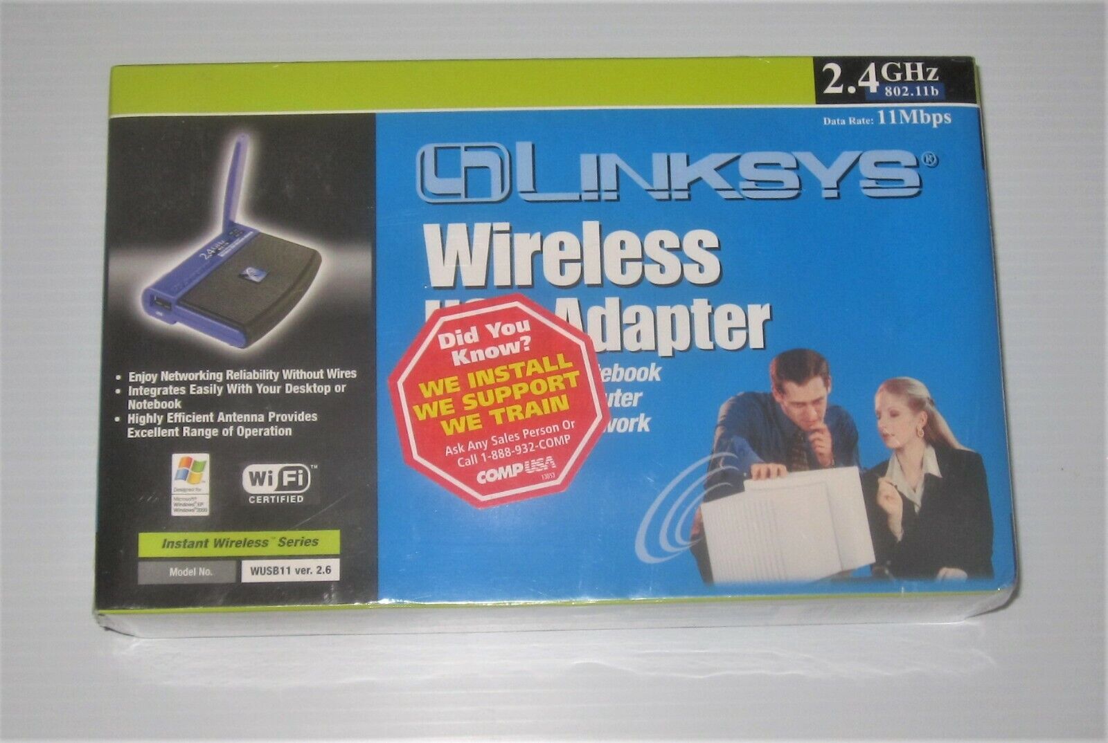 Linksys Wireless USB Adapter Model No. WUSB11 ver.2.6 - NEW