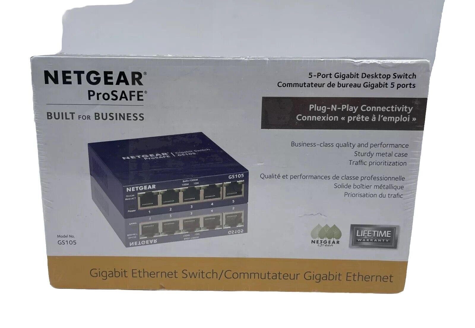 Netgear GS105NA 5-Port Gigabit Ethernet Unmanaged Switch - Factory Sealed