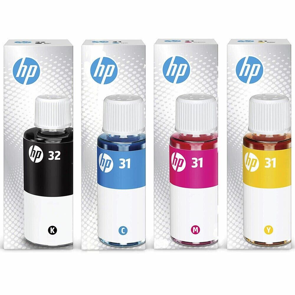 4 Pack Genuine HP 32XL + HP 31 Ink Bottles for Smart Tank Plus 551 651