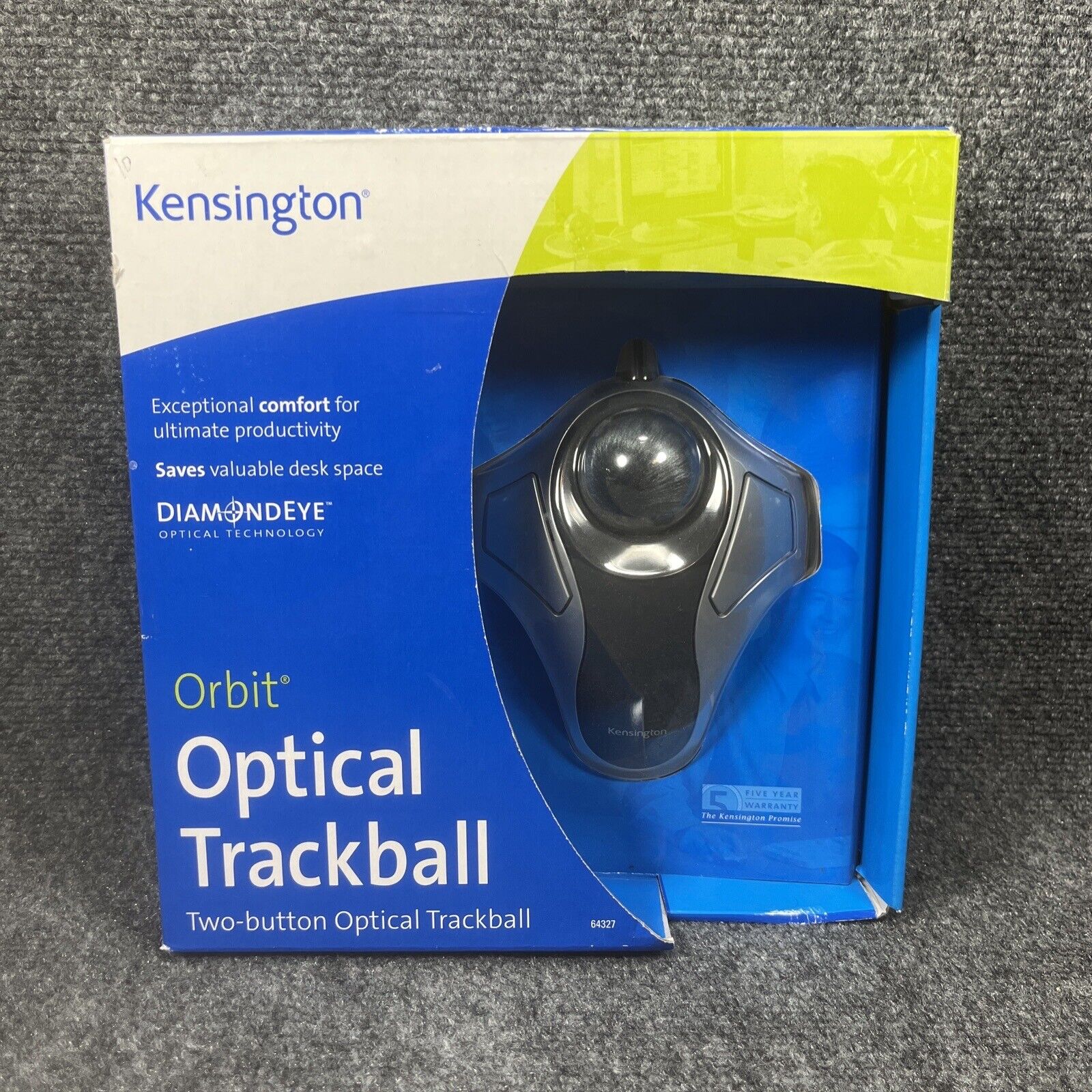 Kensington Orbit Optical Trackball Mouse 64327 USB/PS2 Brand New Sealed NOS