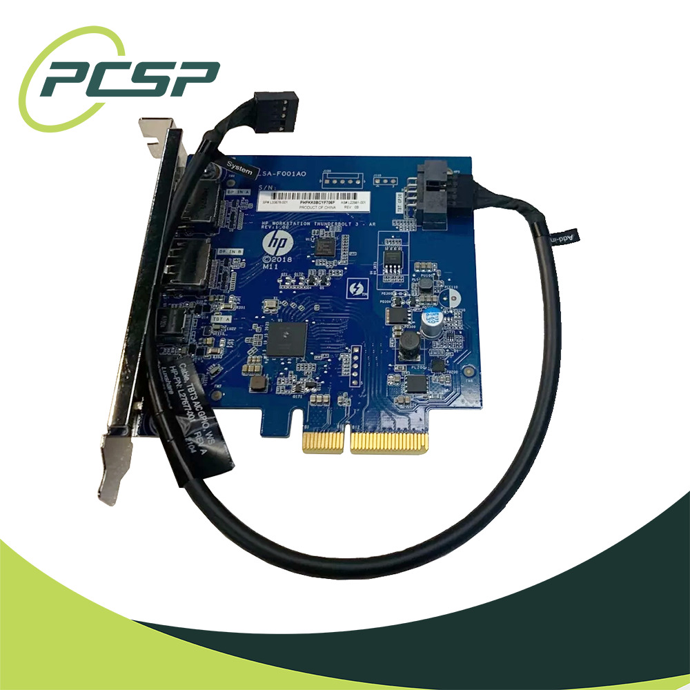 HP Thunderbolt 3 2x DP, 2x USB-C PCI-E I/O Card w/ Cable L33676-001 L89633-001
